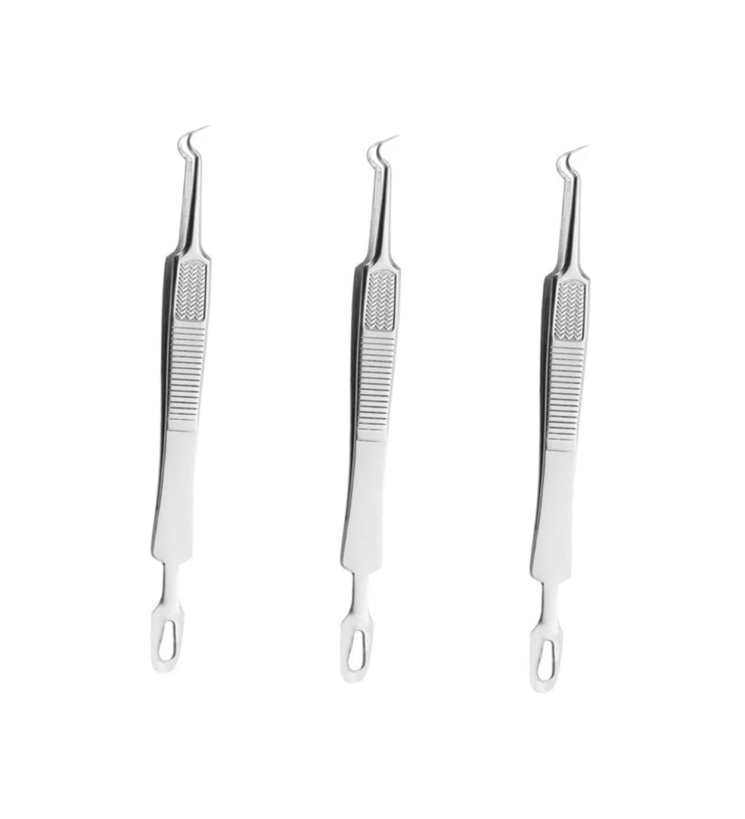 FOMIYES 9 Pcs Clip Pimple Remover Remover Stainless Steel Tweezers Kit To Disassemble Popper 1 count (Pack of 1) Silverx3pcs - Buy Online on GoSupps.com