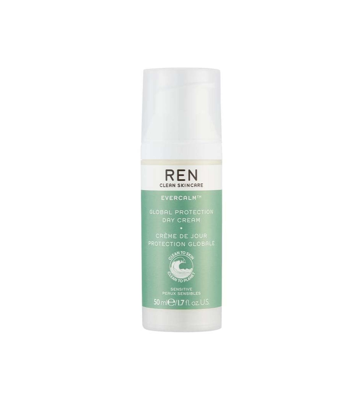REN Clean Skincare Evercalm Global Protection Day Cream - Calming Facial Moisturizer with Shea Butter & Antioxidants - Reduce Redness, Nourish Skin - 1.7 fl oz (Pack of 1) - Cruelty-Free & Vegan - Buy Online on GoSupps.com