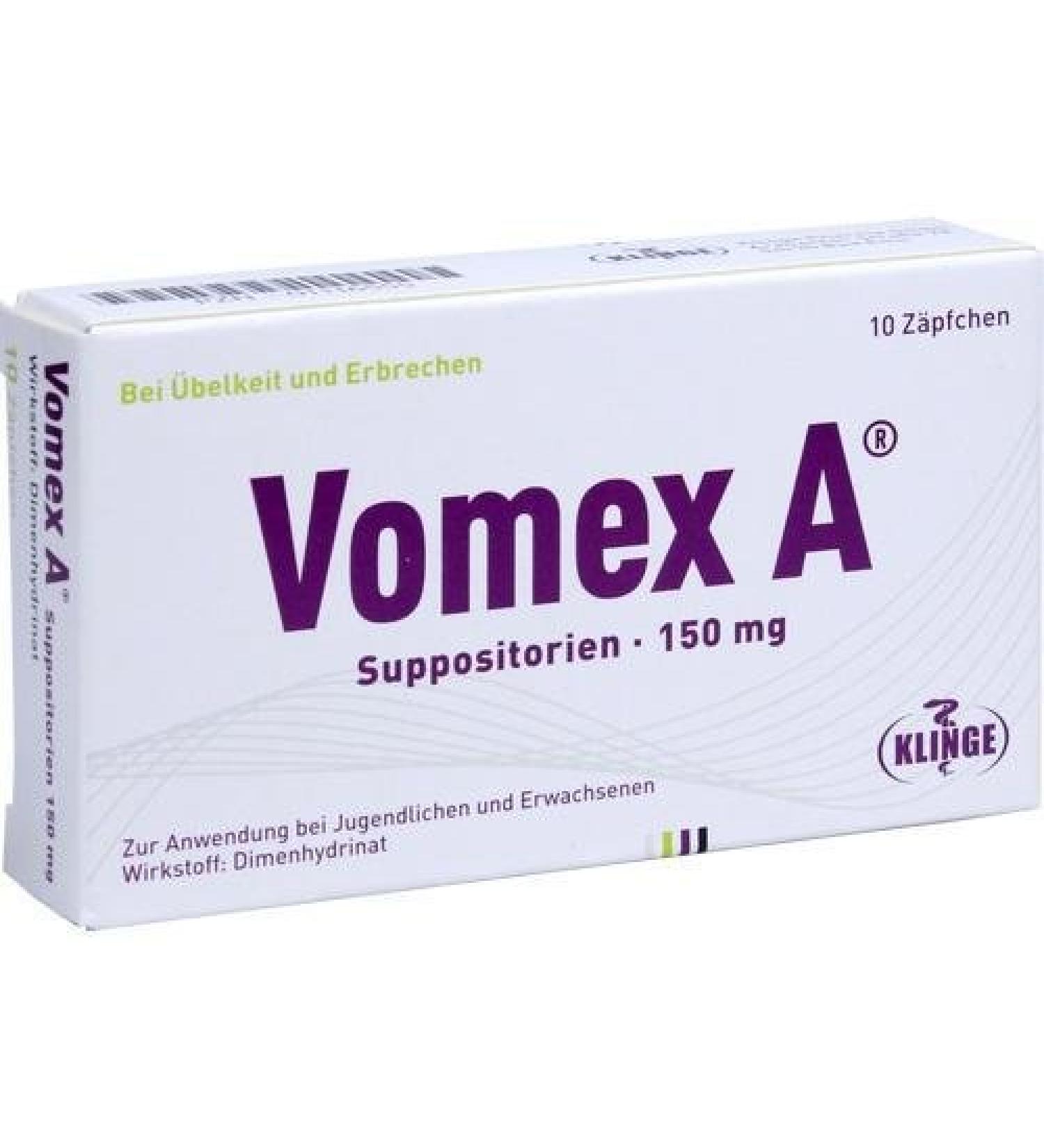 Vomex A 150 mg suppositories 10 Tbl.