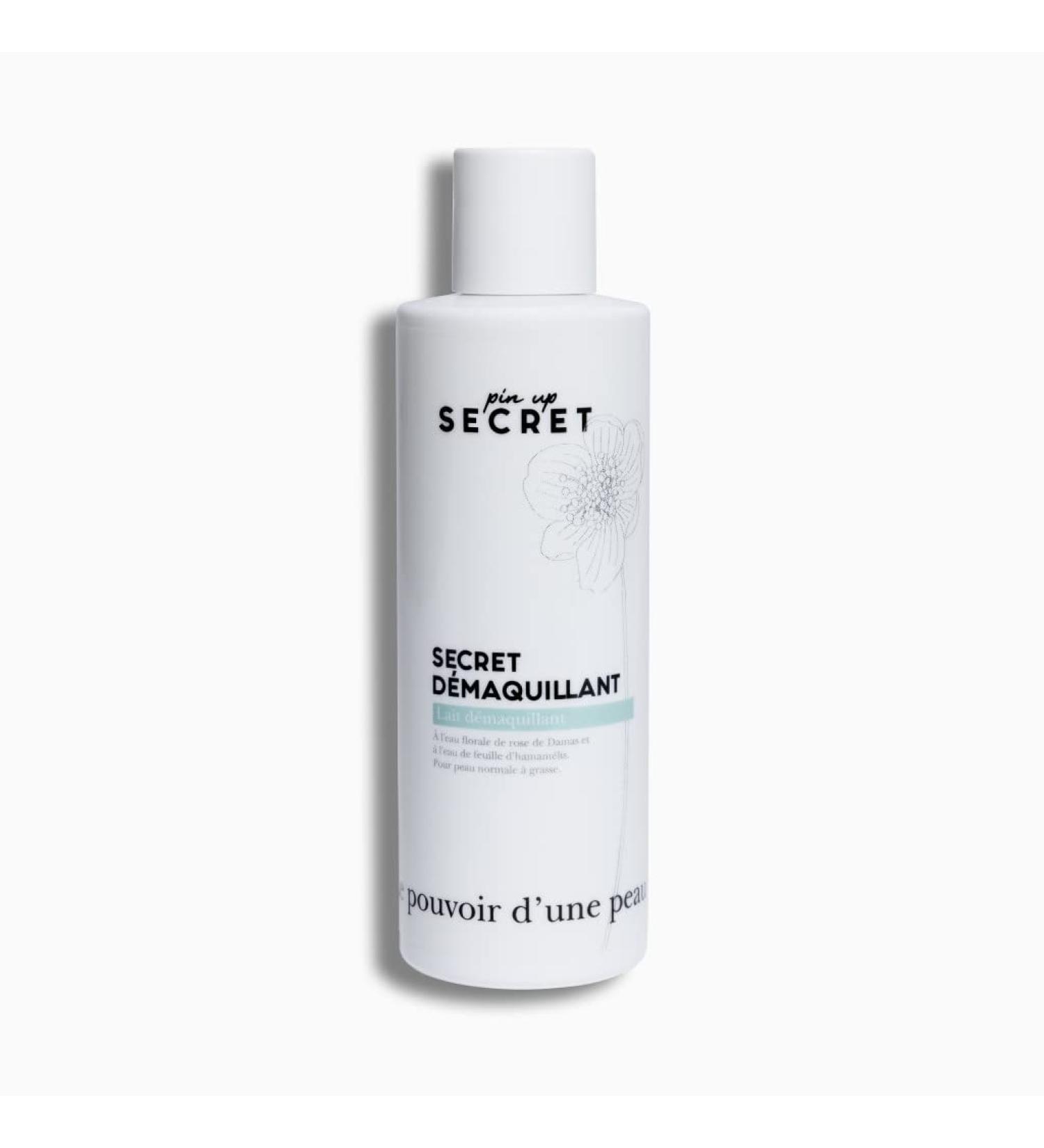 PIN UP SECRET - Secret Demaquillant - D maquillant et Lait Onctueux Enrichi en Eau de Rose - limine le Maquillage et les Impuret s - Hydrate et Prot ge - Peau Normale Grasse - 200 ml