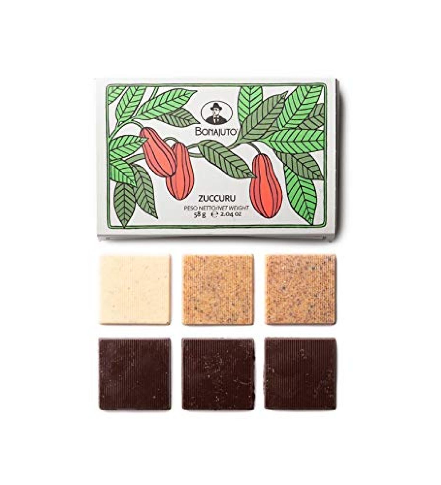 Raw chocolate praline sugar.