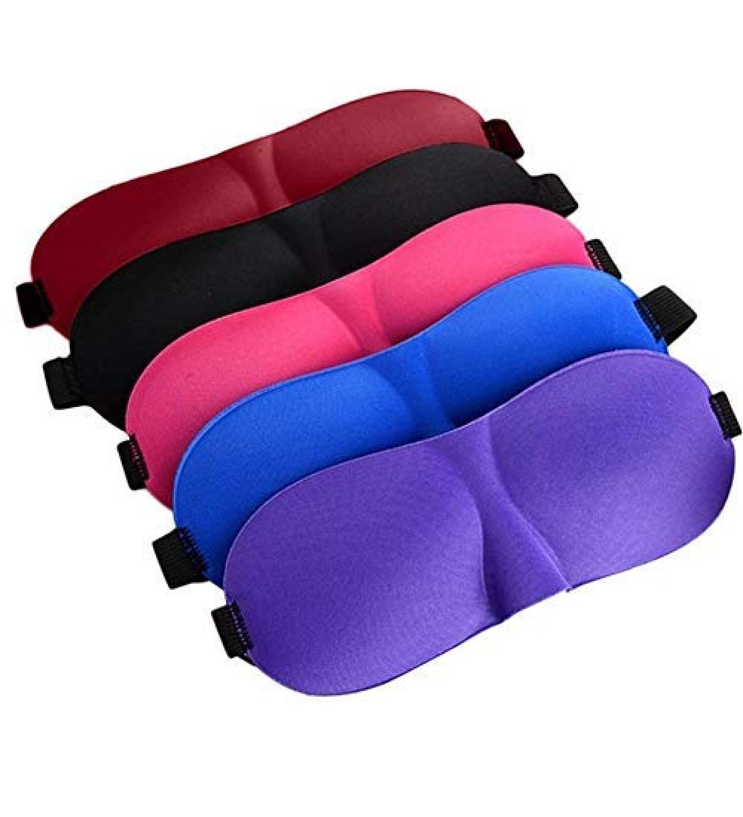 Adjustable 3D Contoured Eye Mask for Sleeping | Light Block, Shift Work, Naps | Night Blindfold Eyeshade for Men and Women | Soft, Full Night's Sleep | Any Color Pink - Buy Online on GoSupps.com
