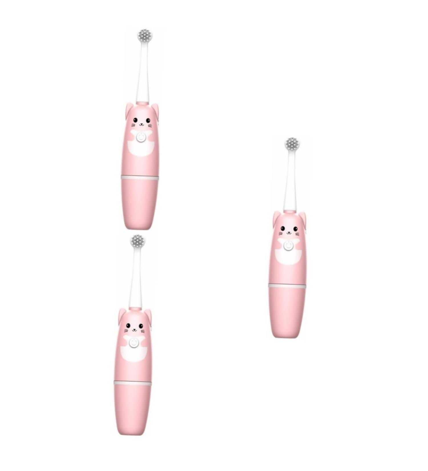 Buy FRCOLOR 3 Pcs Electric Toothbrush Set for Kids & Babies - Pink Travel Care Brushes | International Shipping Available - Buy Online on GoSupps.com