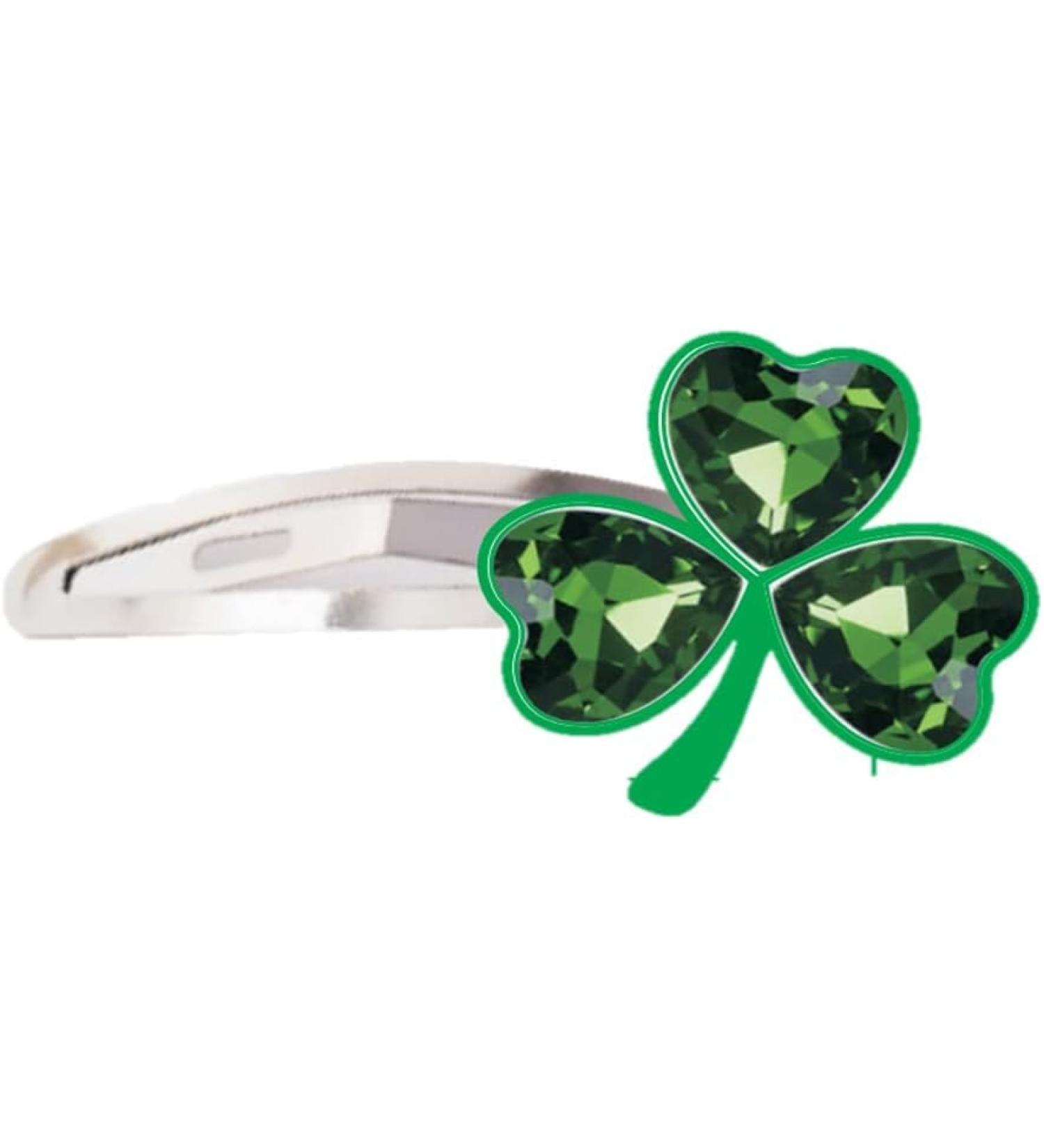 St Patricks Day Assessories Decorations Hair Clips Claws Hairdressing Hairpins Barrettes (Shamrock hair clip only without card)