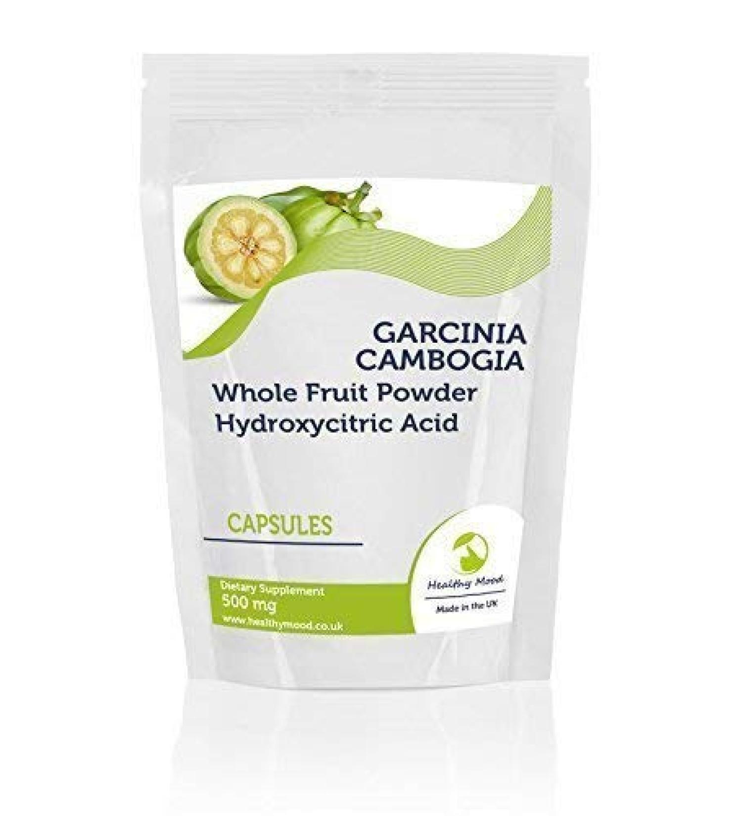 Garcinia Cambogia Whole Fruit Powder 500mg 30 Capsules Health Food Supplements Nutrition Hydroxycitric Acid HCA Malabar Tamarind HEALTHY MOOD - Buy Online on GoSupps.com