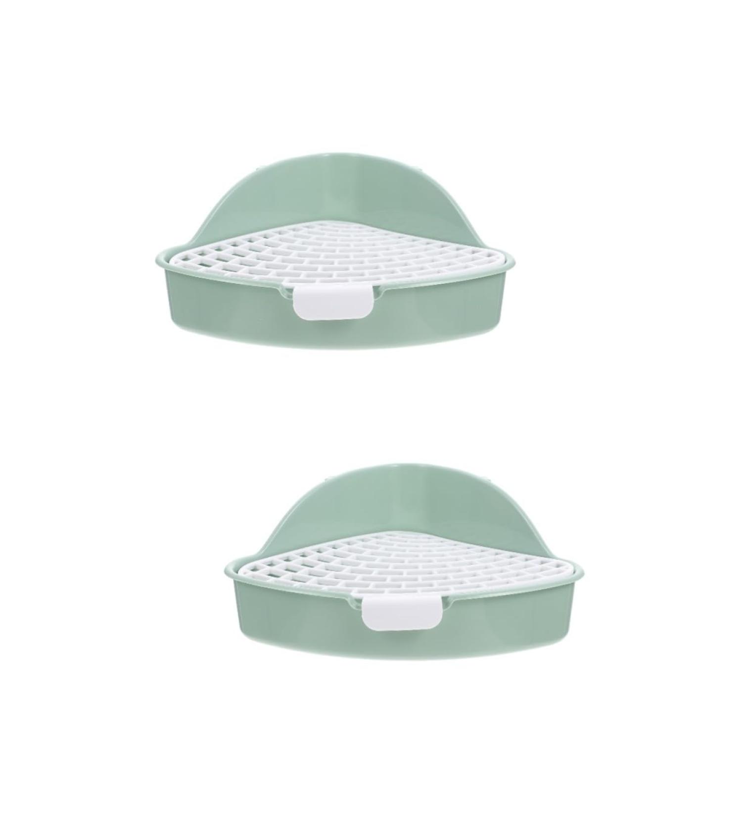 Kisangel 2pcs Box Rabbit Toilet Guinea Toilet Bunny Potty Trainer Cage Chinchilla Bins Animal Rabbit Potty Pp 25X20X10CMx2pcs Greenx2pcs - Buy Online on GoSupps.com