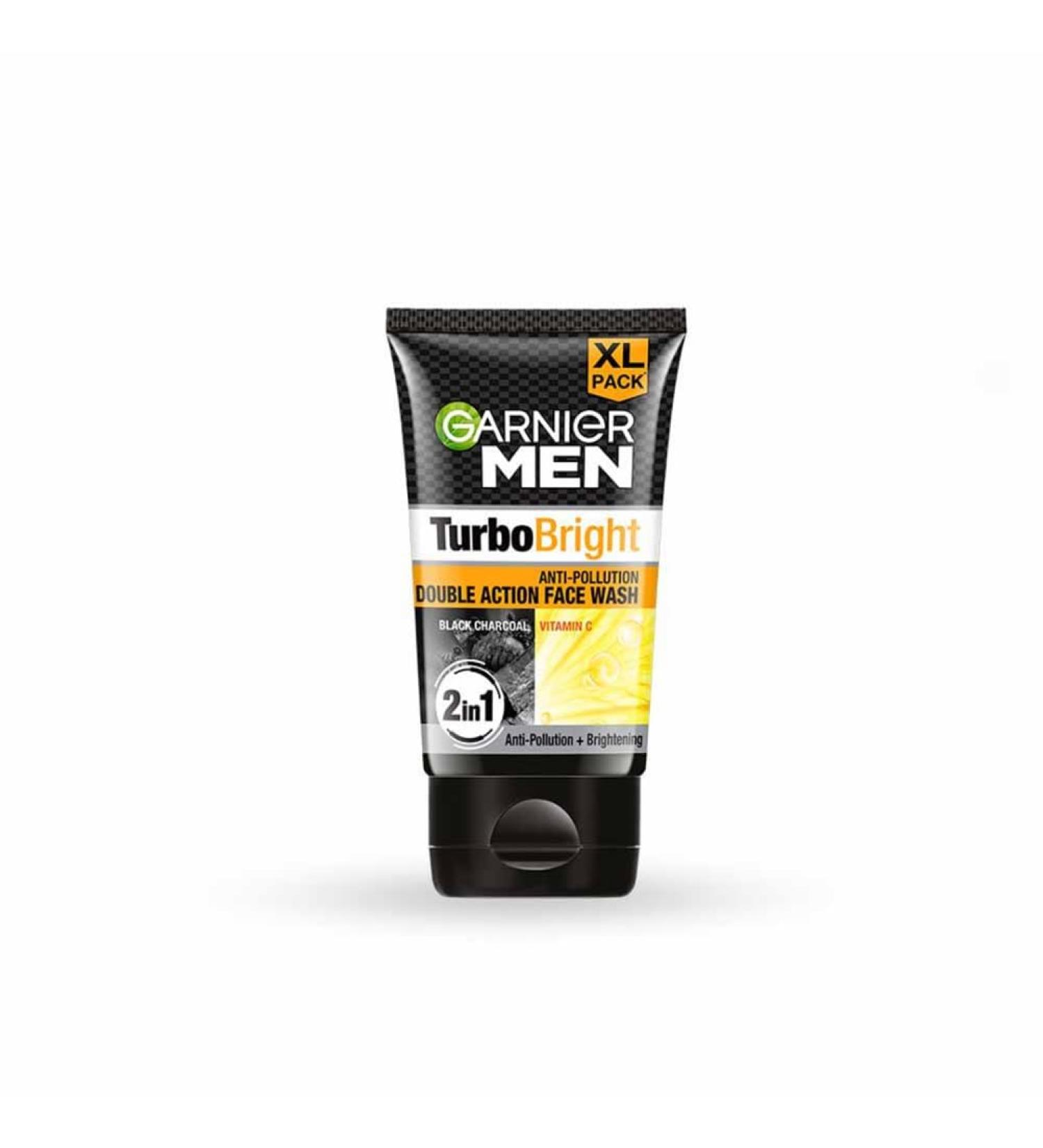 Garni er Men Turbo Bright Double Action Face Wash - Deep Cleansing Anti Pollution 150g - Best for Clear Skin - International Shipping - Buy Online on GoSupps.com