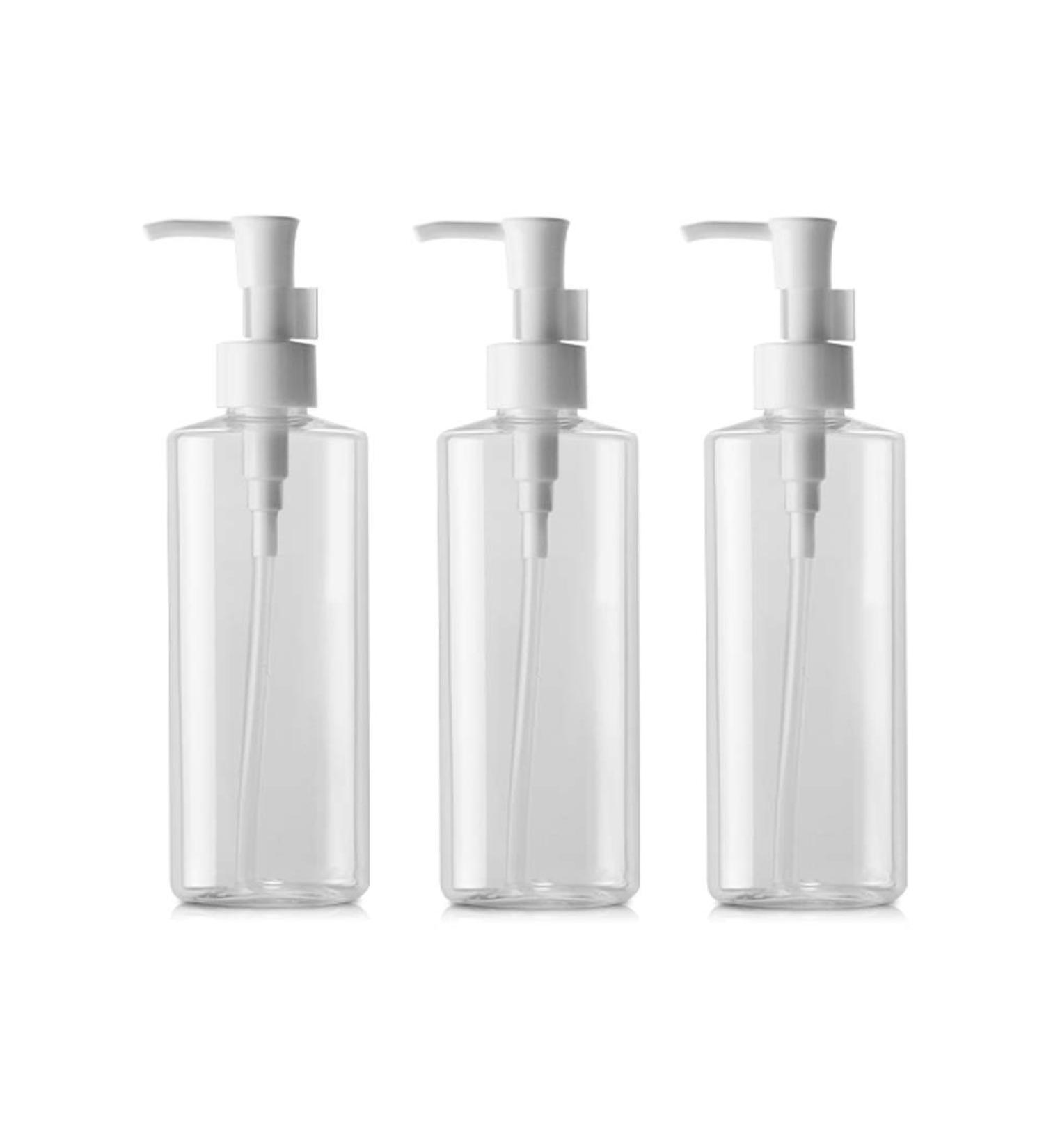 Refillable Plastic Clear Flat Pumps Lotion Cream Cleansing Oil Dispenser Bottle Travel Bottles Pump Bottle Make Up Cosmetic Container Holder Pack of 3 (150ml) 3 Count (Pack of 1) - Buy Online on GoSupps.com
