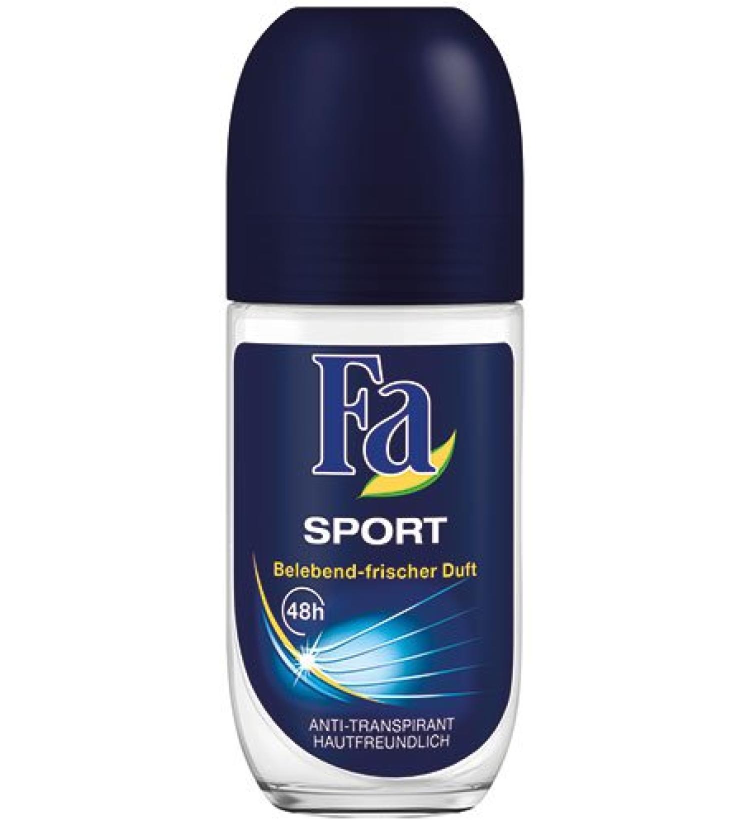 Unbekannt Unknown FA Men Sport Anti-Perspirant Roll-On Deodorant 48 Hours 50 ml Pack of 12
