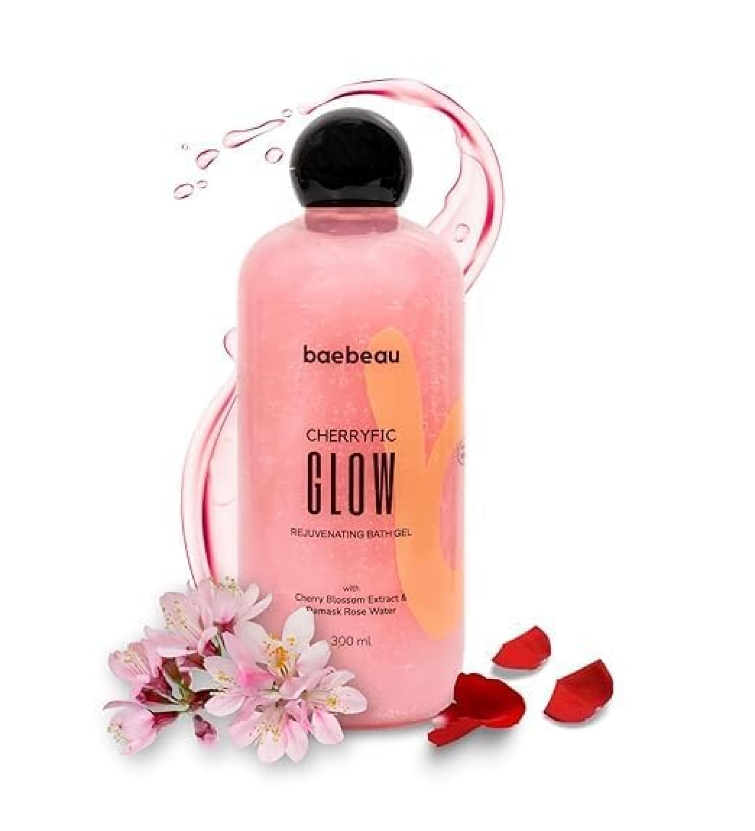 Cherryfic Glow Rejuvenating Body Wash & Shower Gel - Cherry Blossom & Rose Water | Soft Skin | 300ml - Best for Men & Women - Buy Online on GoSupps.com