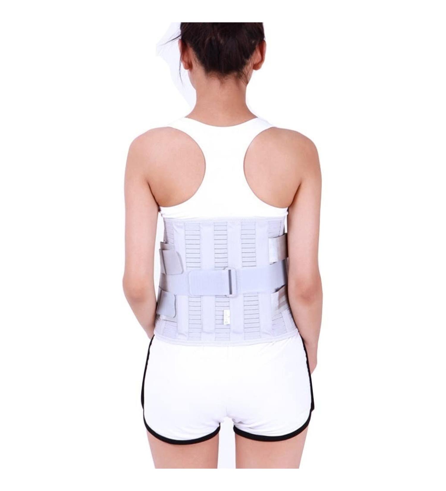 Tiiffy XXL Lumbar Spine Belt - Adjustable Lower Back Support with Curved Aluminum Strips for Herniated Disc Sciatica & Scoliosis - Buy Online on GoSupps.com