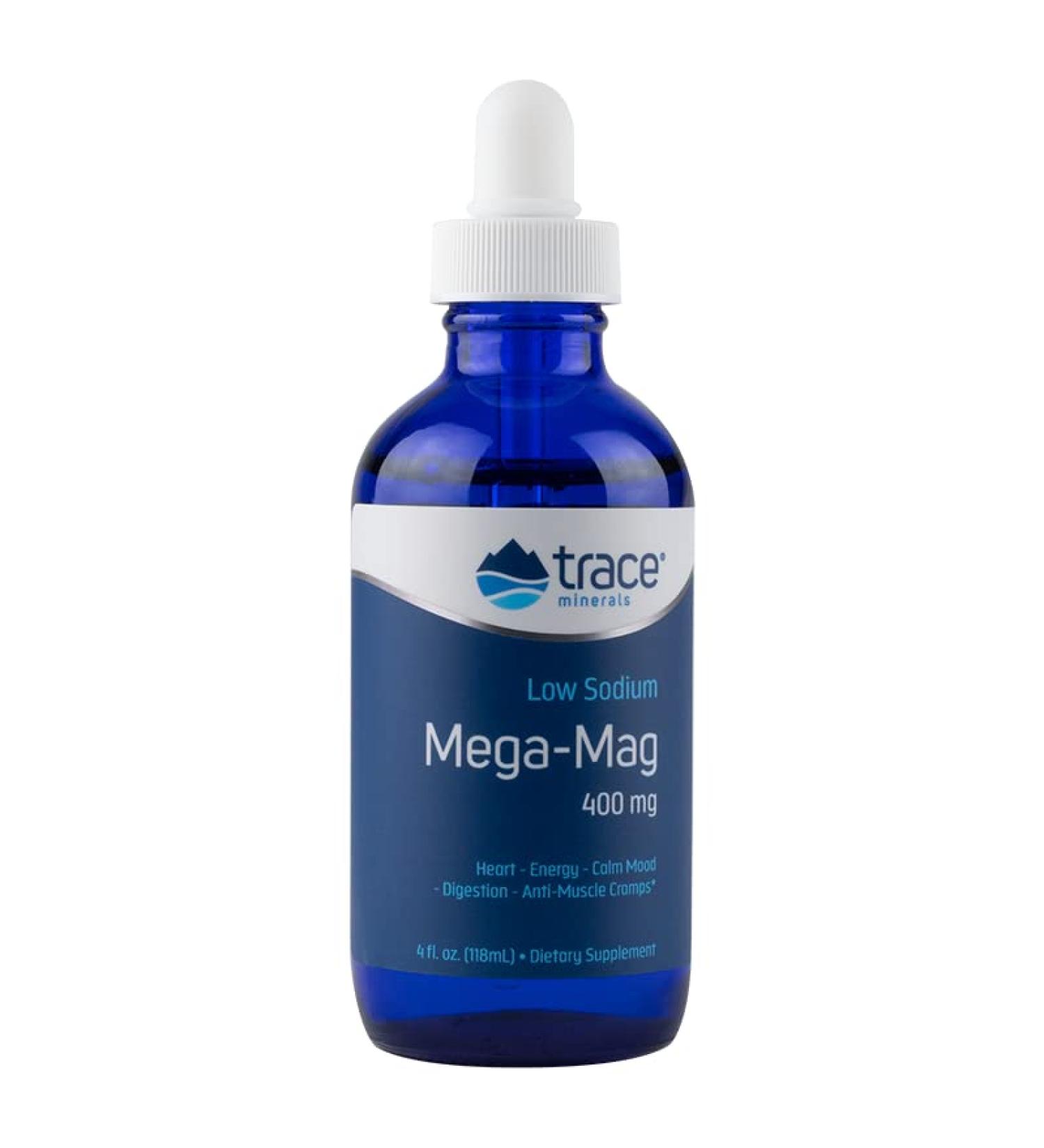 Trace Minerals Trace Minerals Mega-Mag 400 mg 118 ml magnesium lab tested soy-free gluten-free vegan