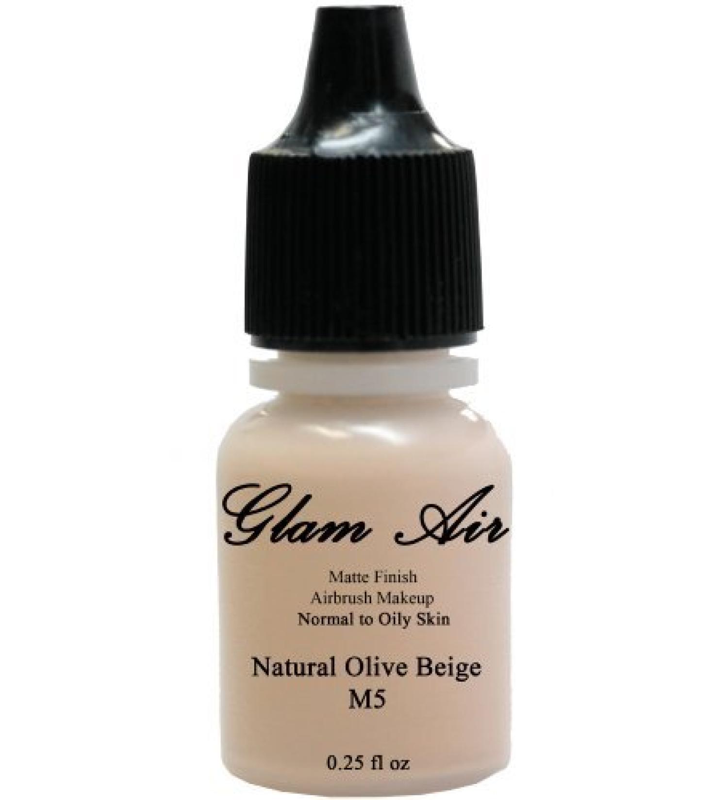 Glam Air Brush Foundation Makeup"long Lasting" Flawless Beautiful Natural Looking Skin with Glam Air (NATURAL OLIVE BEIGE M5)