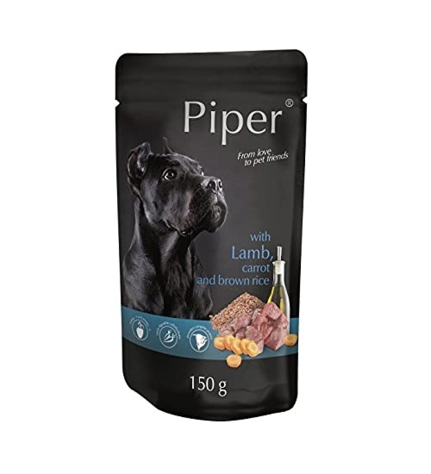 PIPER with lamb, carrots and rice pouch for dogs 150 g Piper, Pies, pouches, dogs, News