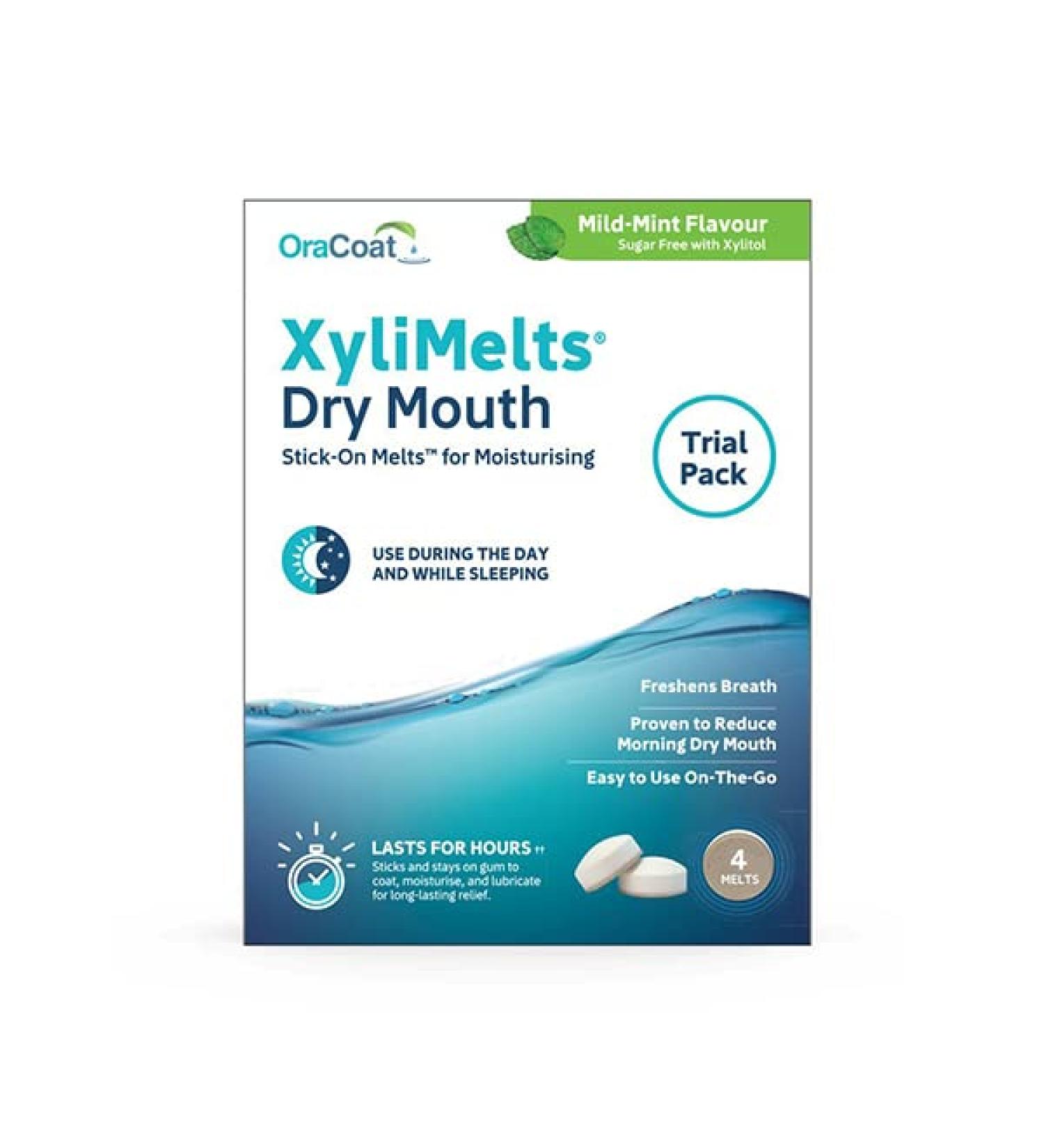 XyliMelts for Dry Mouth Mild Mint (4 Discs - Trial Pack) - Buy Online on GoSupps.com