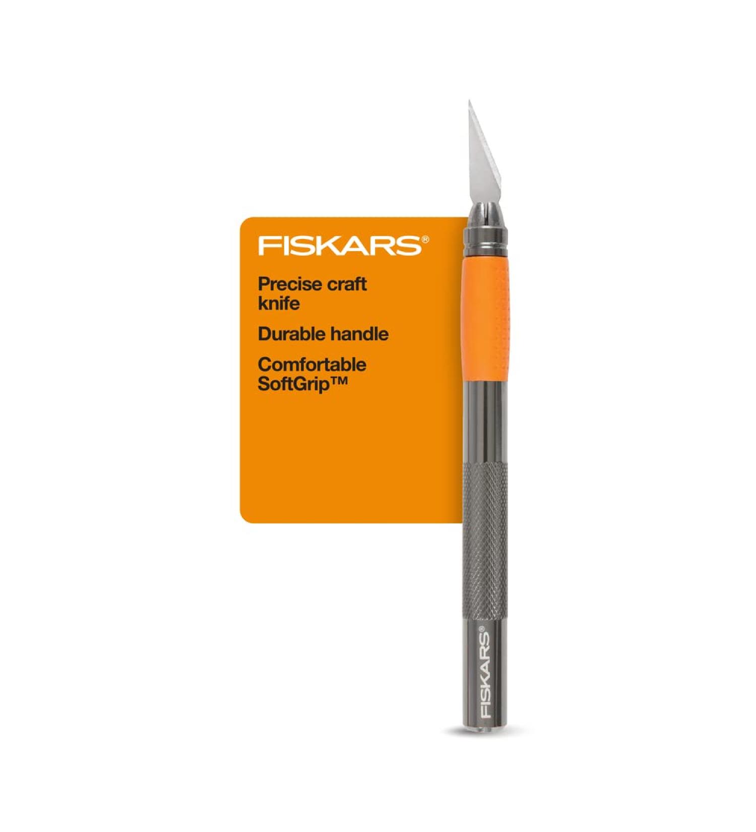 Fiskars Heavy Duty Die Cast Exacto Precision Knife - 8 Inch Craft Knife with Multi-Use Blade and Protective Cover - Buy Online on GoSupps.com