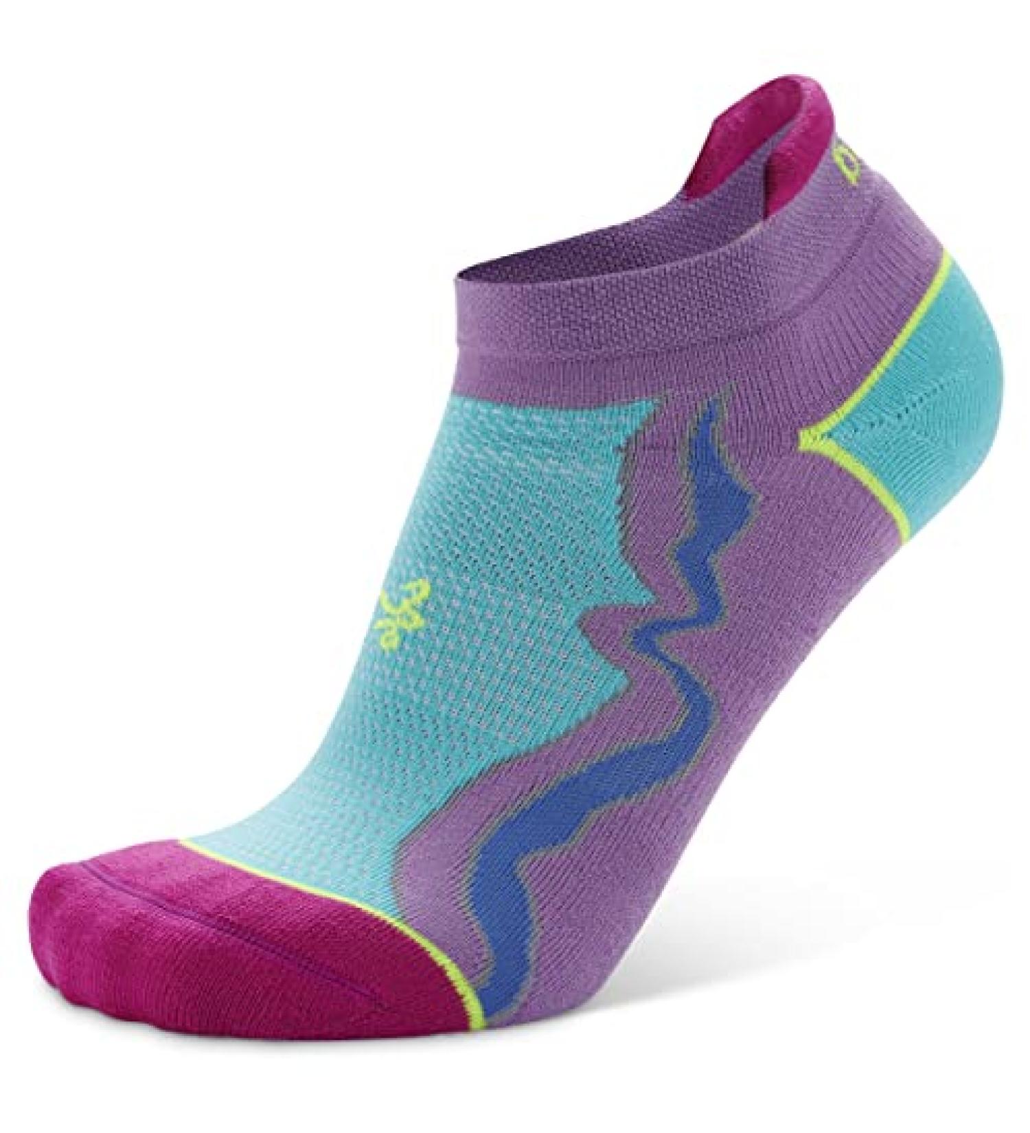 Enduro Arch Support Running Socks for Women - Medium Bright Lilac/Neon Aqua (1 Pair) - Buy Online on GoSupps.com