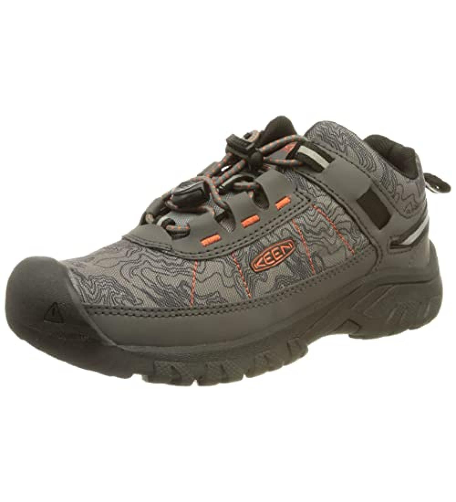 KEEN Targhee Sport Vented Hiking Shoes - Magnet/Scarlet Ibis - Size 1 US Unisex Big Kid - Buy Online on GoSupps.com