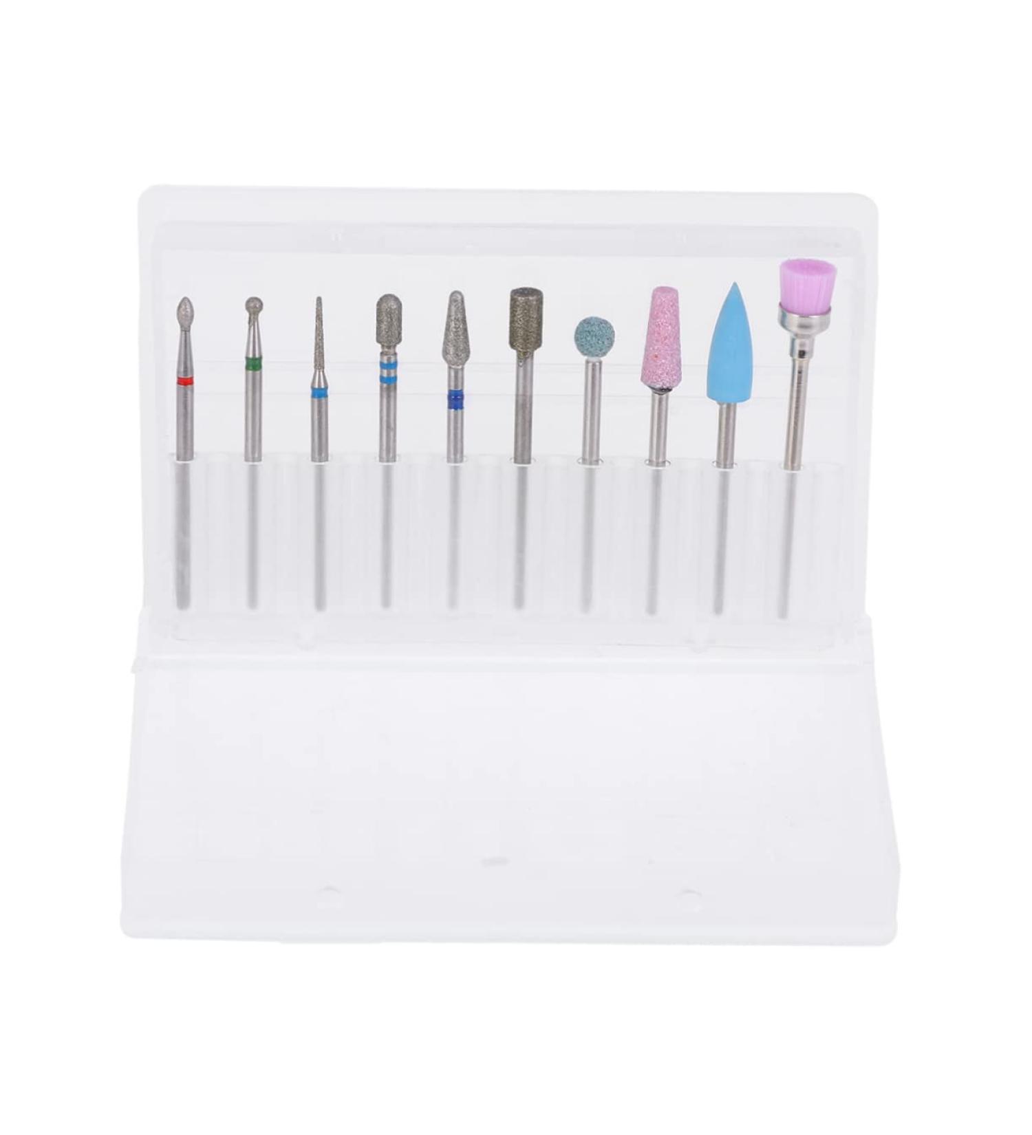 nail nail art kit polisher tool Tungsten steel drill set alloy grinding head manicure kit nail drill manicure set dedicated nails drill bits clean nail grinding head drill - Buy Online on GoSupps.com