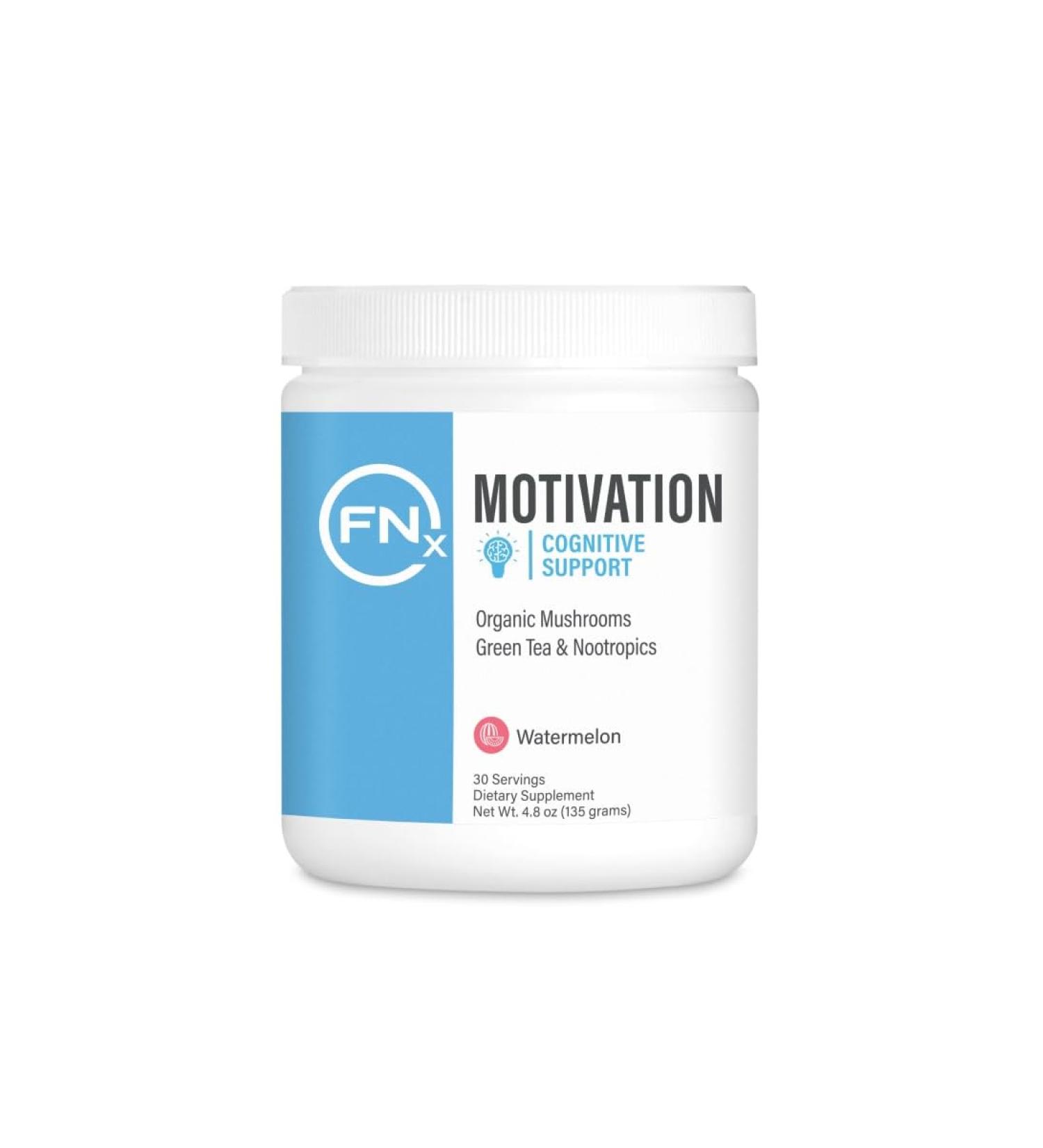 Fenix Nutrition Motivation Cognitive Supplement | Organic Mushrooms Great Tea & Nootropics | Combat Daily Energy Slumps & Brain Fog | Boost Mood Alertness Focus & Energy | 30 Servings | Watermelon - Buy Online on GoSupps.com