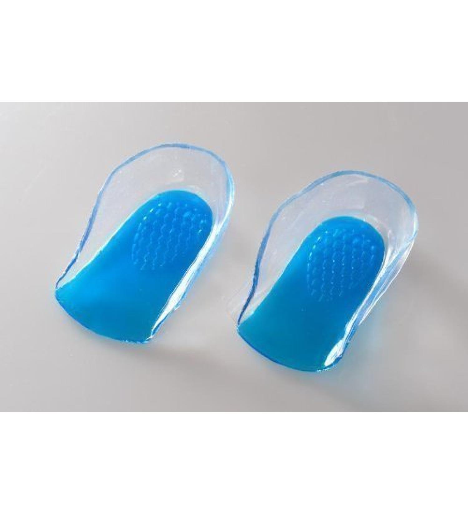 BLUE Heel Support Cup Spur Gel Silicone Shock Cushion Orthotic Shoe Insoles PAIR