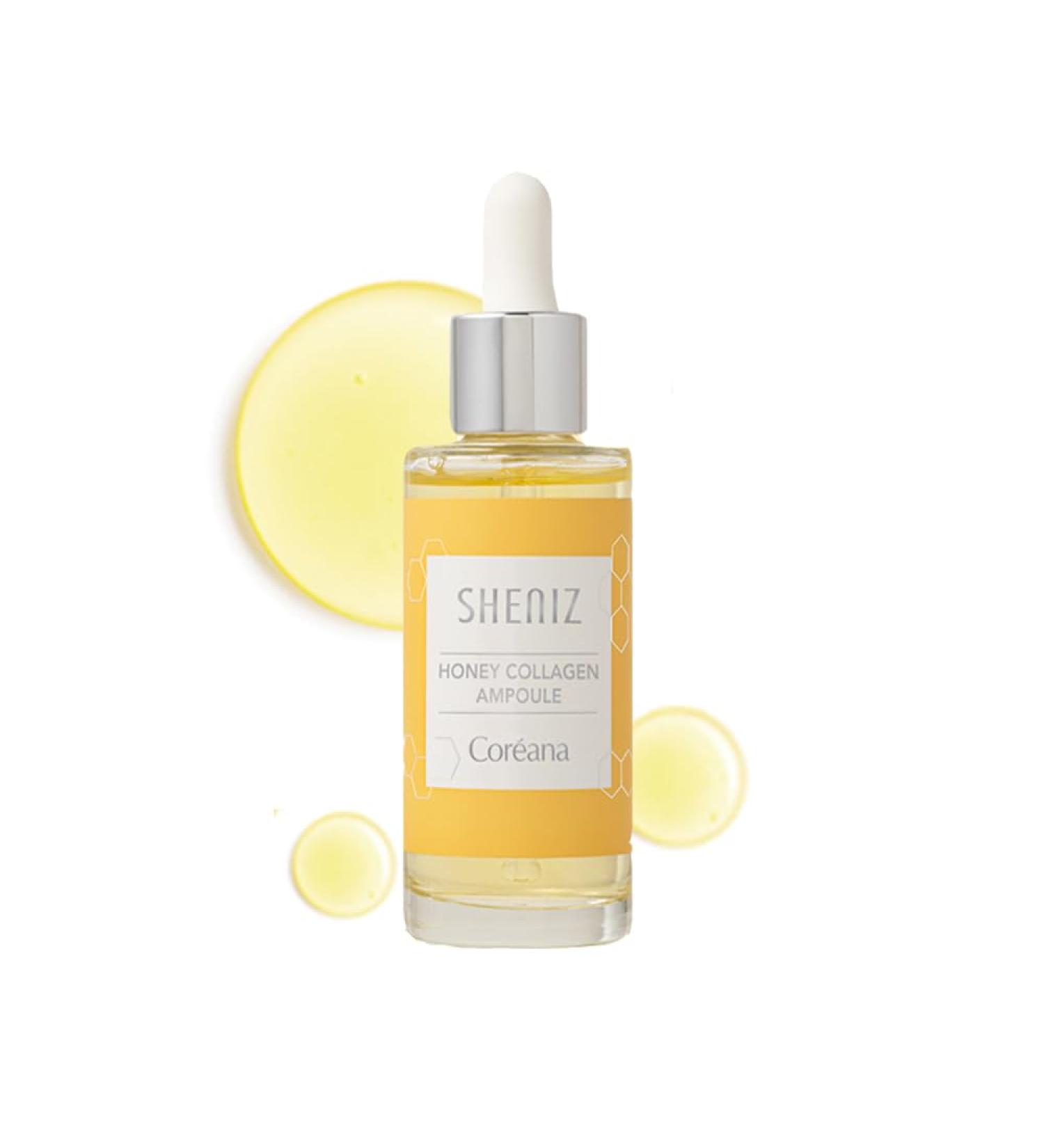 Coreana SHENIZ Honey Collagen Ampoule - Korean Face Serum with 100000PPM Marine Collagen | Anti-Aging & Moisturizing for Lively Glossy Skin - 1.69fl.oz - Buy Online on GoSupps.com