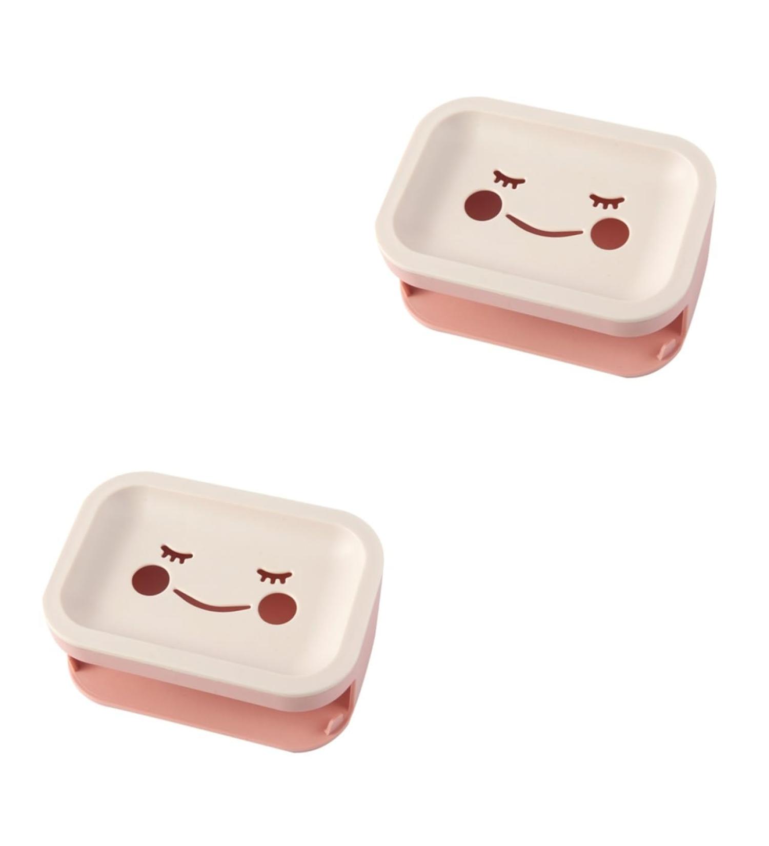 Ciieeo Travel Soap Case 2 Pcs Double Layer Soap Dish Bathroom Case Draining Double Layers Soap Holder Plastic Soap Dish Holder Soap Pp Container Pink No Punching - Buy Online on GoSupps.com