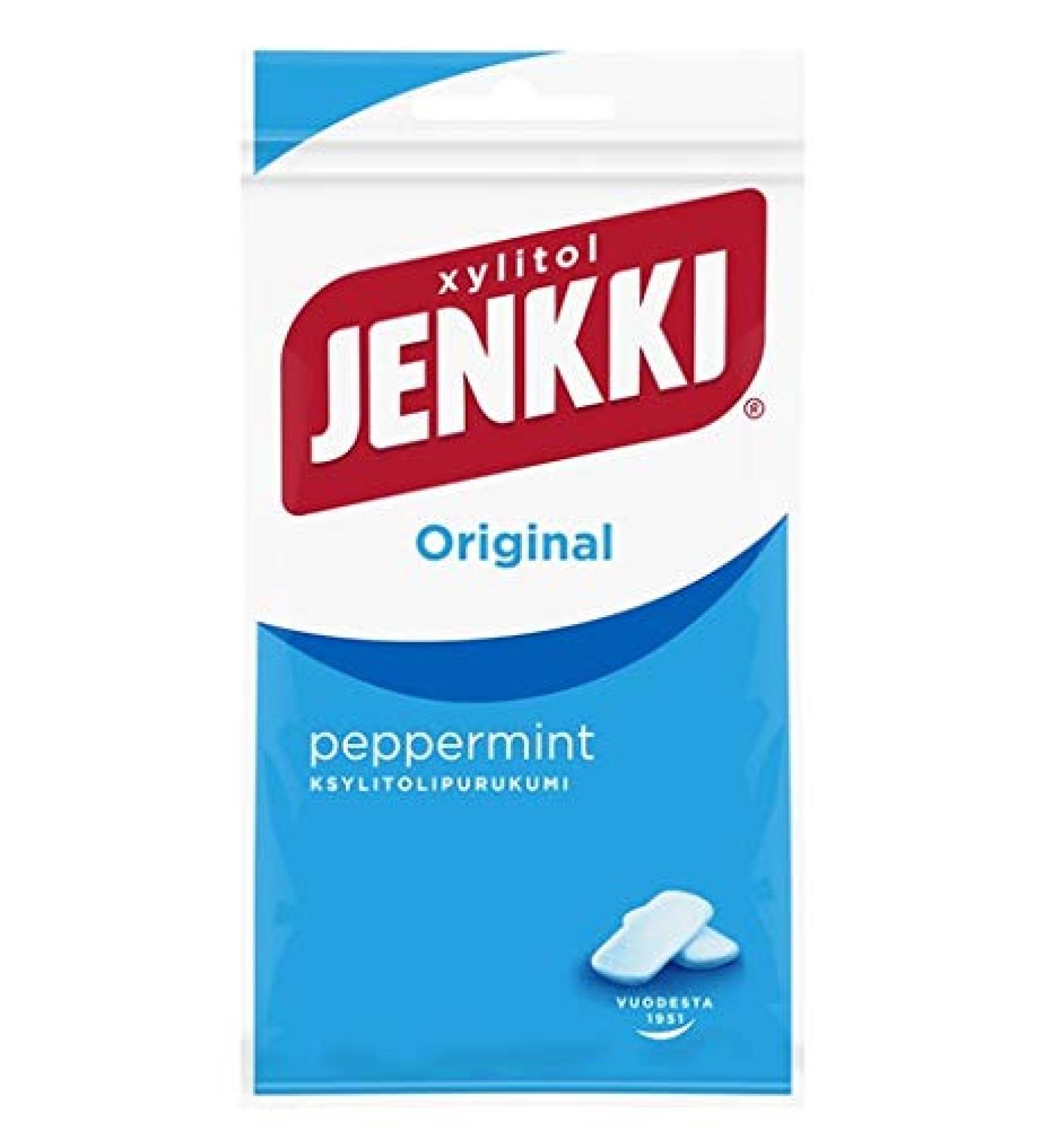 Cloetta Jenkki Xylitol Peppermint Chewing Gum, 8 Packs of 30 g