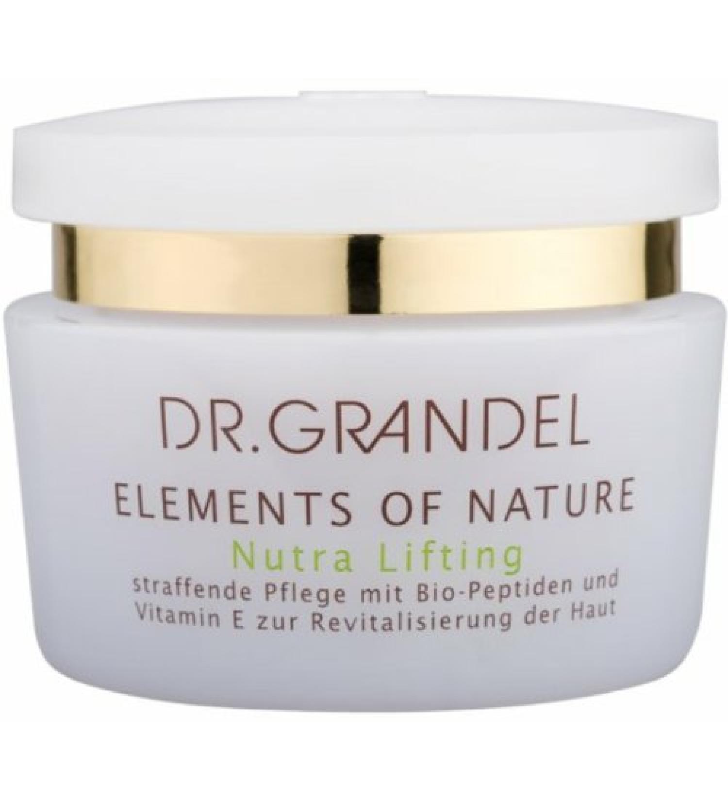 Dr Grandel Elements of Nature Nutra lifting cream 50 ml. Firming treatment with bio-peptides and Vitamin E for skin revitalization