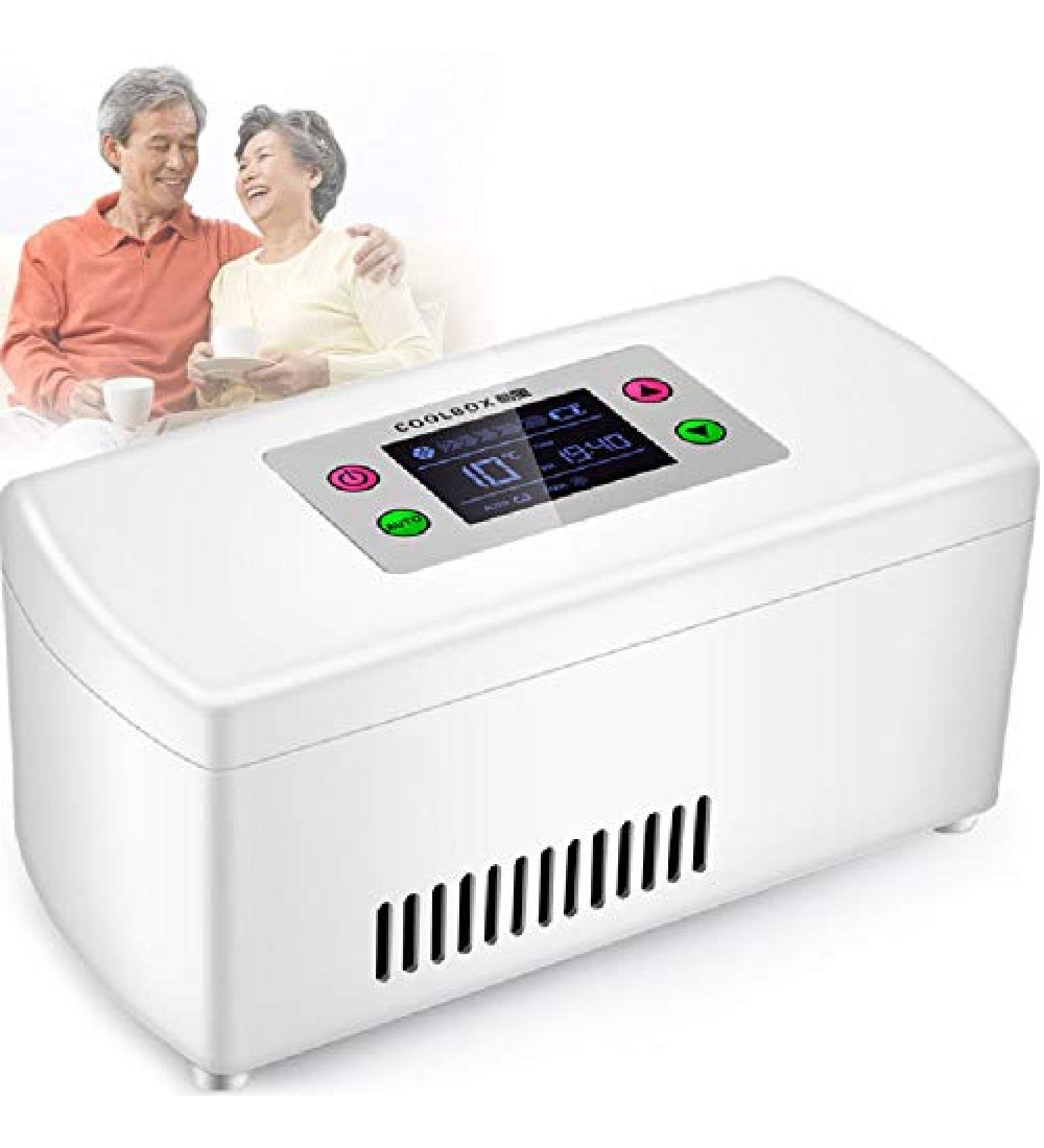Portable Fridge Cooler Insulin Cooler Accurate Temperature Control 0-18 Built-in Rechargeable Lithium Battery Suitable for Insulin Serum Interferon Eye Drops Storage - Buy Online on GoSupps.com