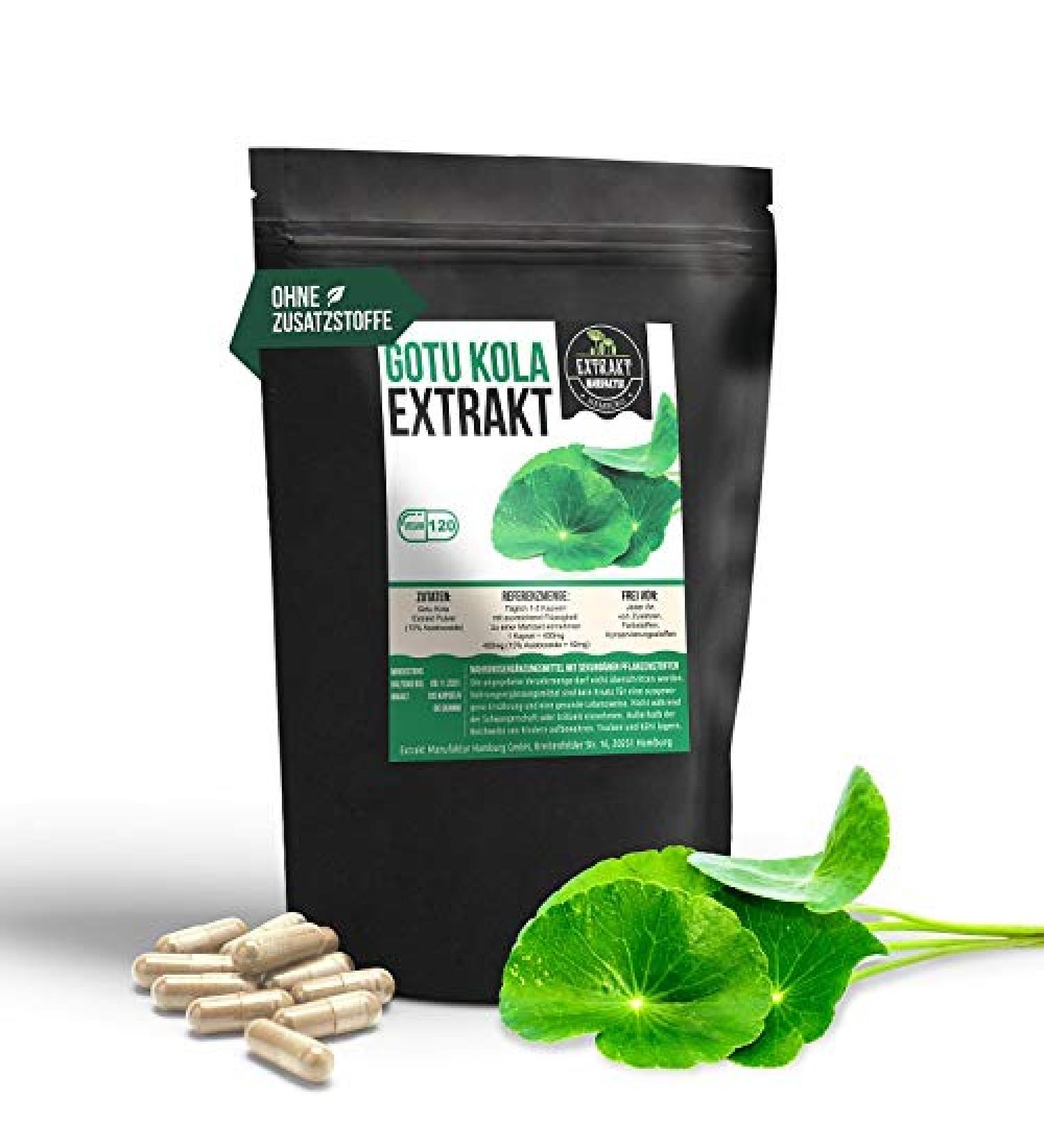 Gotu Kola Extract 10% Asiaticoside - 120 Vegan Capsules | Additive-Free Highly Dosed Made in Germany - Buy Online on GoSupps.com
