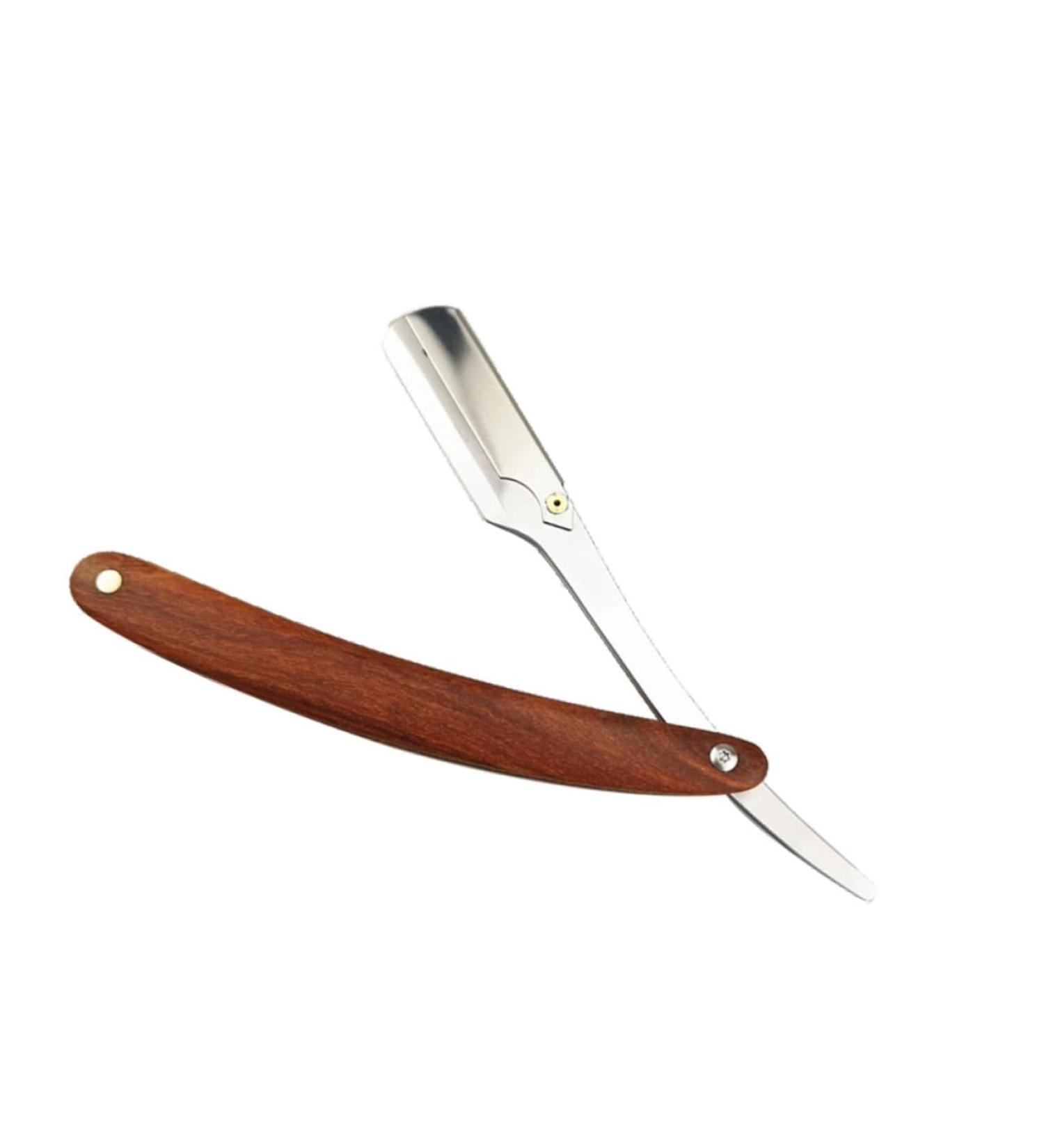 Premium Hapinary Flacberator 2ST Men's Razor Set - Professional Straight Handheld Razor & Old-Fashioned Bamboo Shave - 2 Pcs for Ultimate Grooming - Buy Online on GoSupps.com