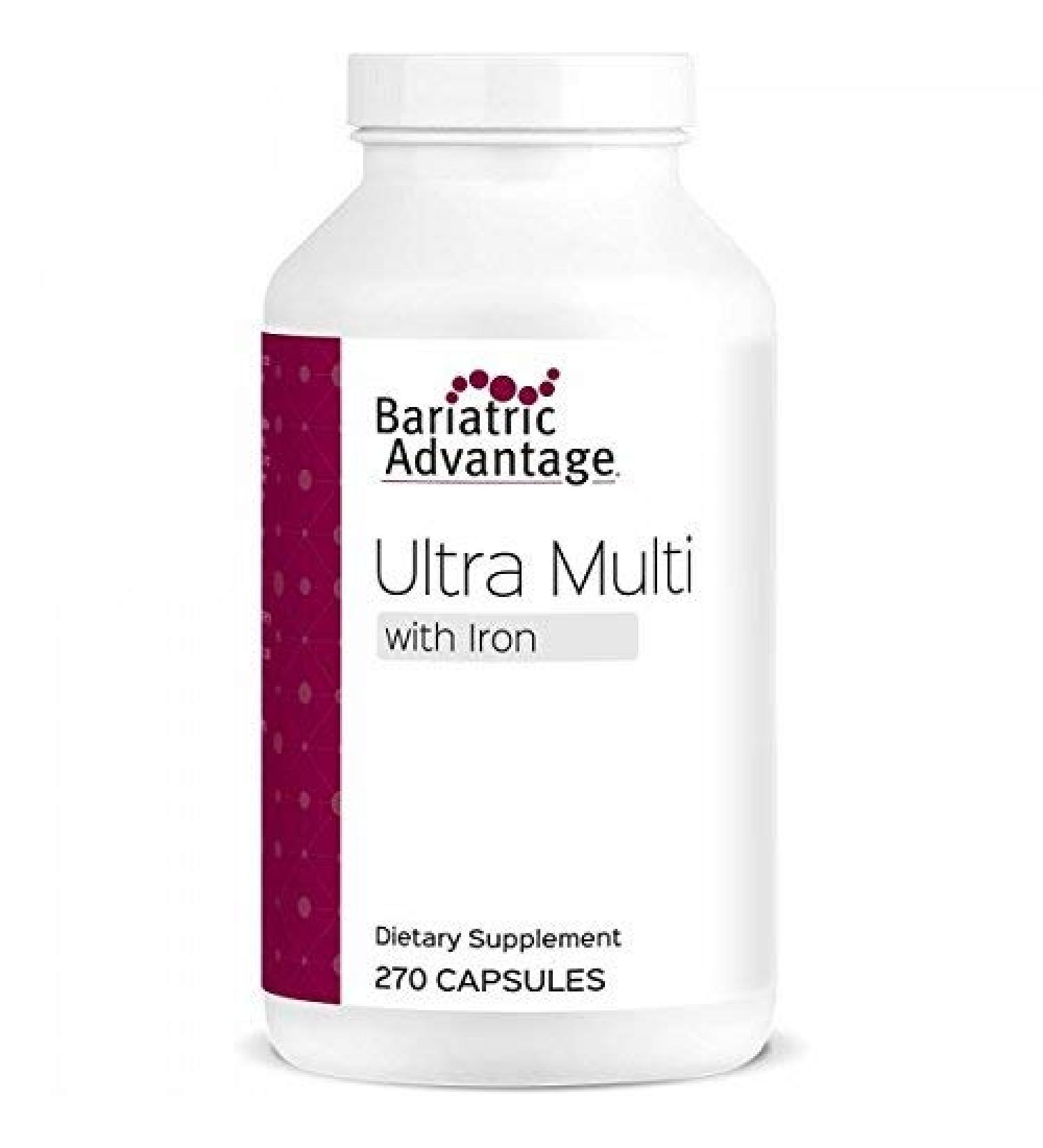 Bariatric Advantage Ultra Multi with Iron - High Potency Daily Multivitamin for Bariatric Surgery - 270 Capsules - Buy Online on GoSupps.com