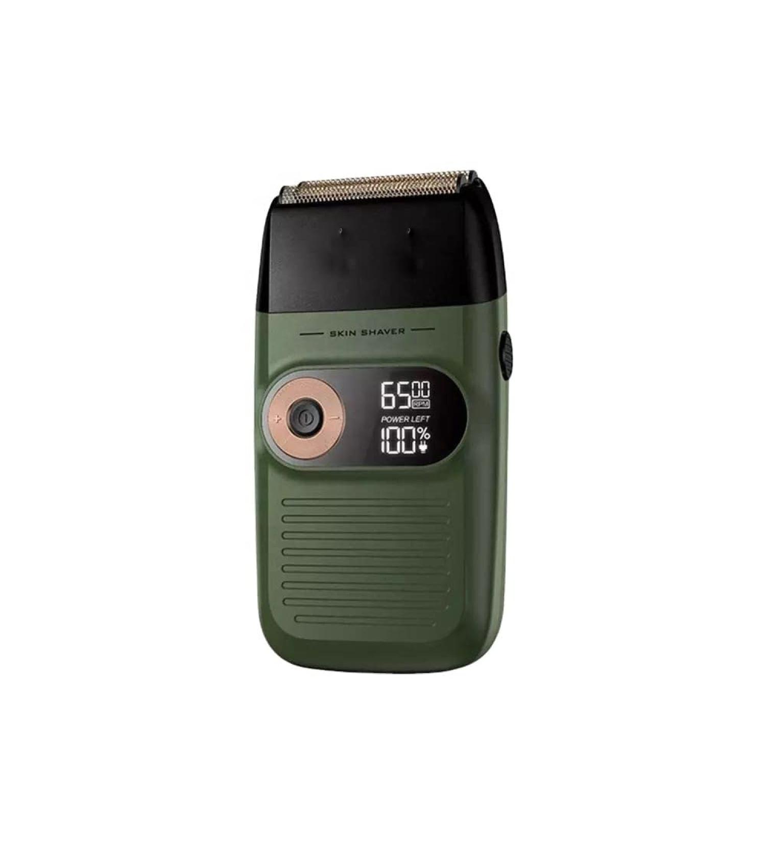 Men's Rechargeable Cordless Electric Shaver LCD Double-Blade Razor & Hairdressing Scissors - Green - International Shipping Available - Buy Online on GoSupps.com