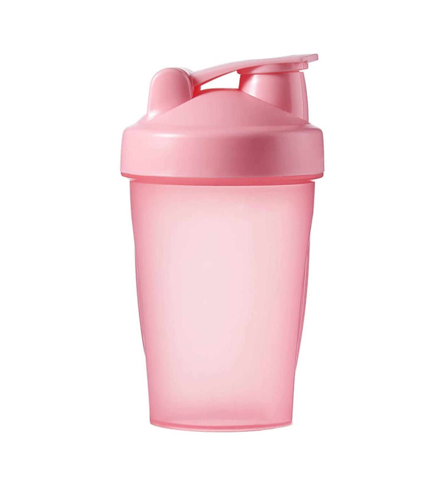 Buy Pink Protein Shaker Bottle 400ml - Anti-Leak Workout Mixer with Mixball for Fitness & Gym | Durable Plastic Supplement Cup - Buy Online on GoSupps.com