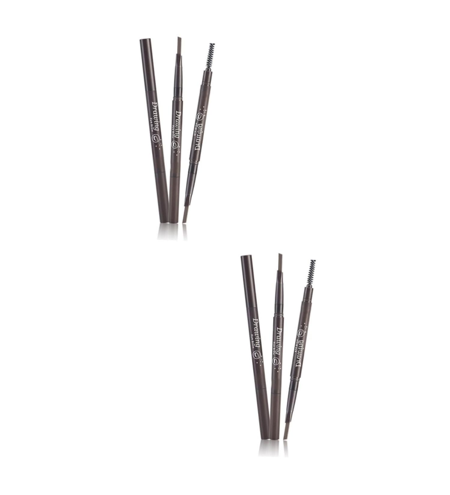 Balacoo 2pcs 2 1 Eyebrow Pencil Black Eyebrow Brush Eyebrow Pencil Brush Written Five Colors To Rotate 1 count (Pack of 1) As Shownx2pcs - Buy Online on GoSupps.com