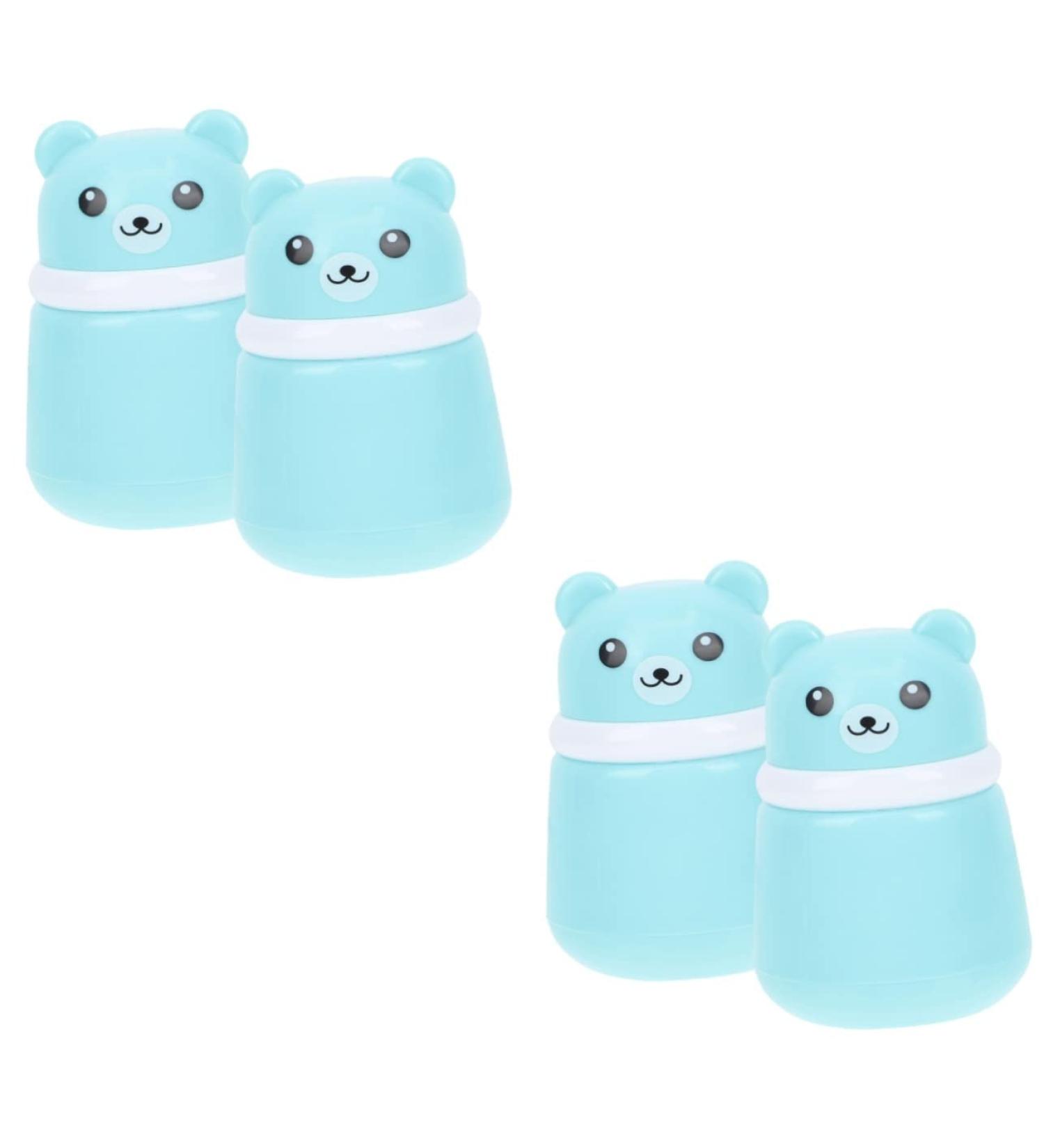 Hemoton 4 Pcs Bear Powder Puff Box Set - Travel-sized Baby Powder for Newborns | Villus Powder Puff Container | Fluffy Body Powder Holder - Buy Online on GoSupps.com