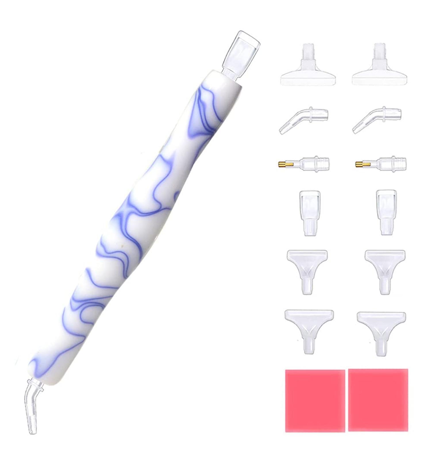 Resin Diamond Painting Pen Kit - White Blue Stylus Drill Pen for Diamond Art, Cross Stitch & Nail Art - Buy Online on GoSupps.com