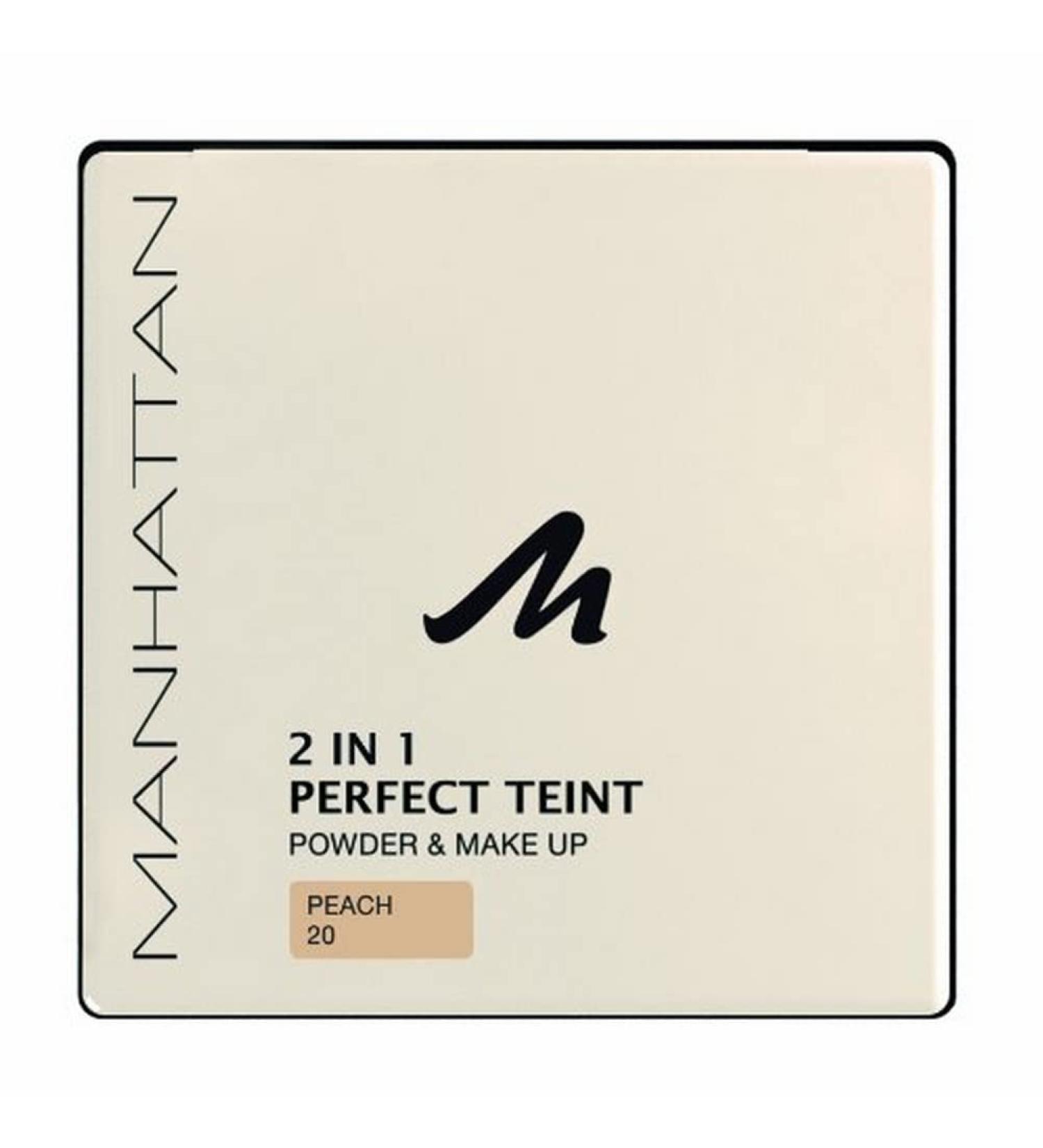 Manhattan 2 in 1 Perfect complexion powder-powder and make-up in one for an absolutely even complexion-color peach 20-1 x 9g 20 peach