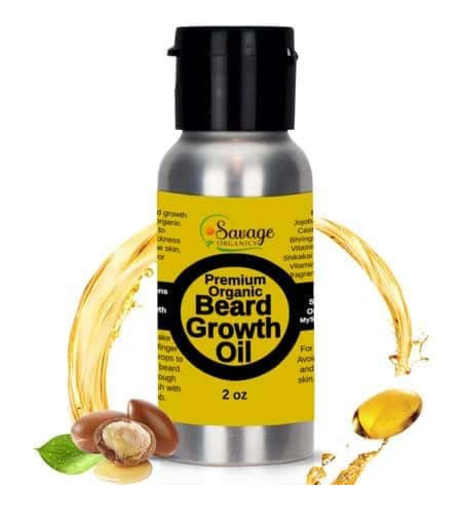 Premium Organic Beard Growth Oil - Nourishing Serum with Natural Ingredients for Boosted Beard Growth | 2 oz - Buy Online on GoSupps.com