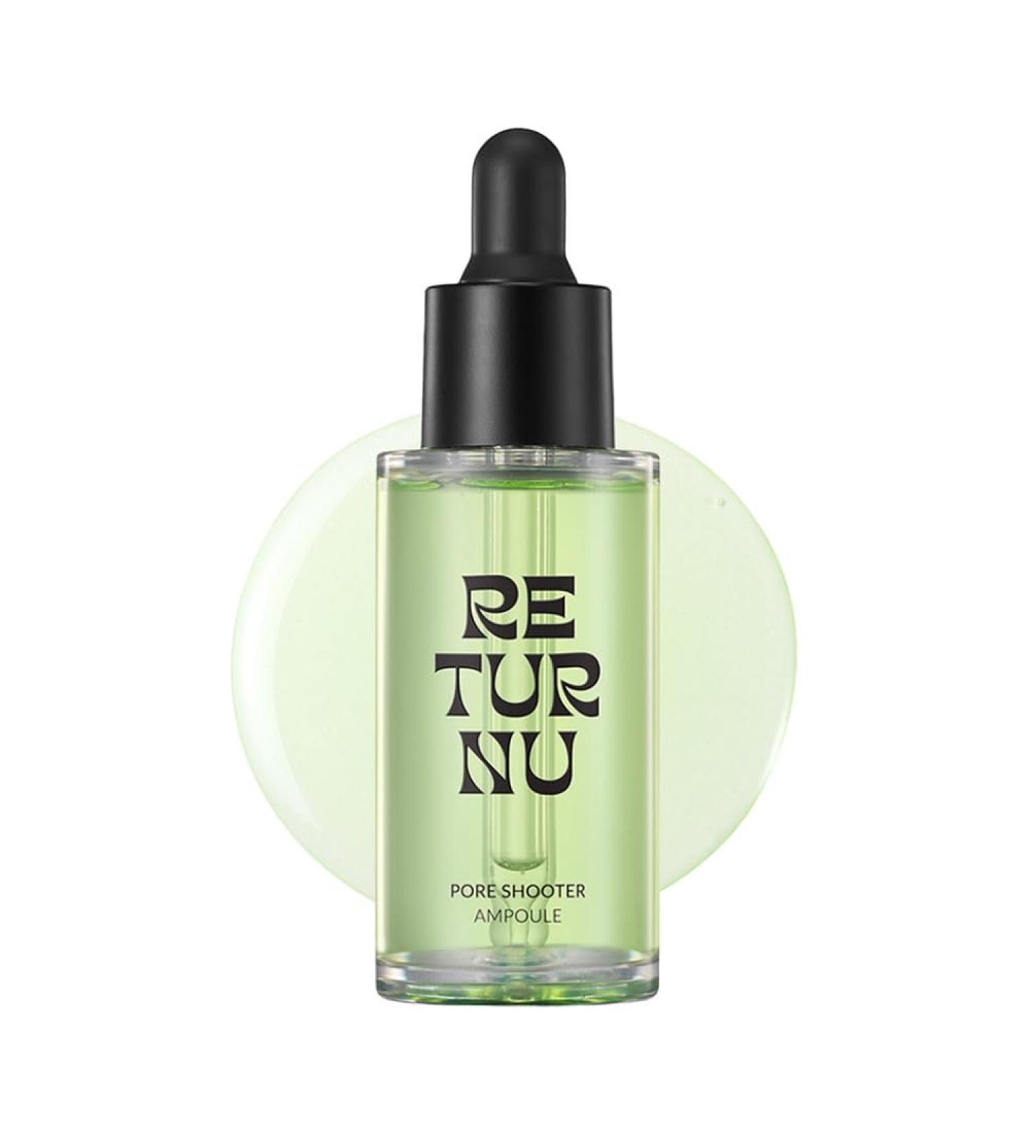 Returnu Pore Shooter Ampoule Pore Minimizer Serum with Persimmon Leaf Natural BHA & Triple Hyaluronic Acid Control Sebum for Oily Sensitive Skin Vegan Korean Skincare (30ml / 1.01 fl. oz) - Buy Online on GoSupps.com