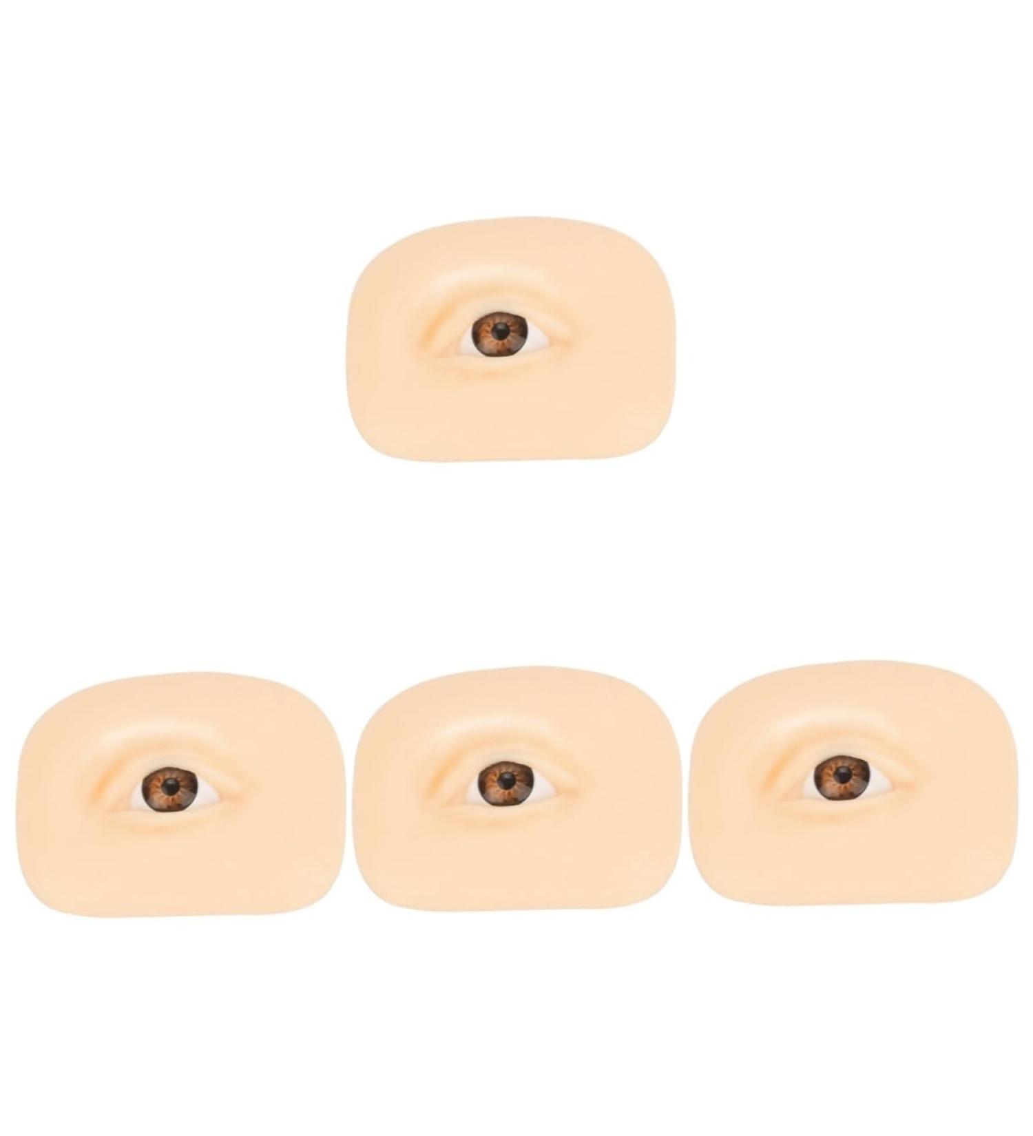 Beavorty 4pcs Makeup Practice Skin Silicone Mold Eye Makeup Face Board Eye Make up Training Skin Leather Pad - Buy Online on GoSupps.com
