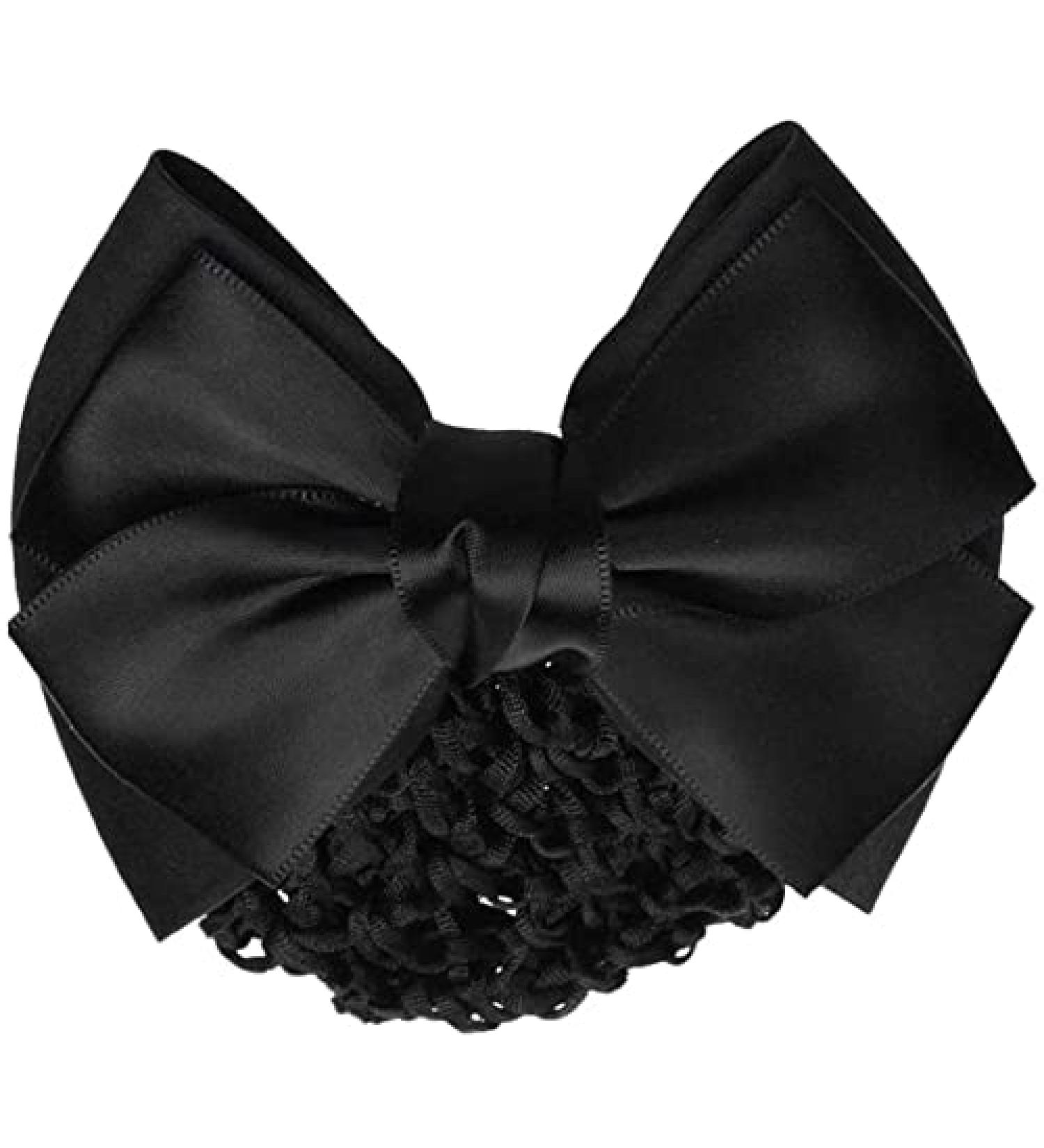 Women Hair Clip Hair Bun Cover Barrettes Net Snood Hairnet LaceBow-Knot Decor Hair Clip Hairnet (Black) - Buy Online on GoSupps.com