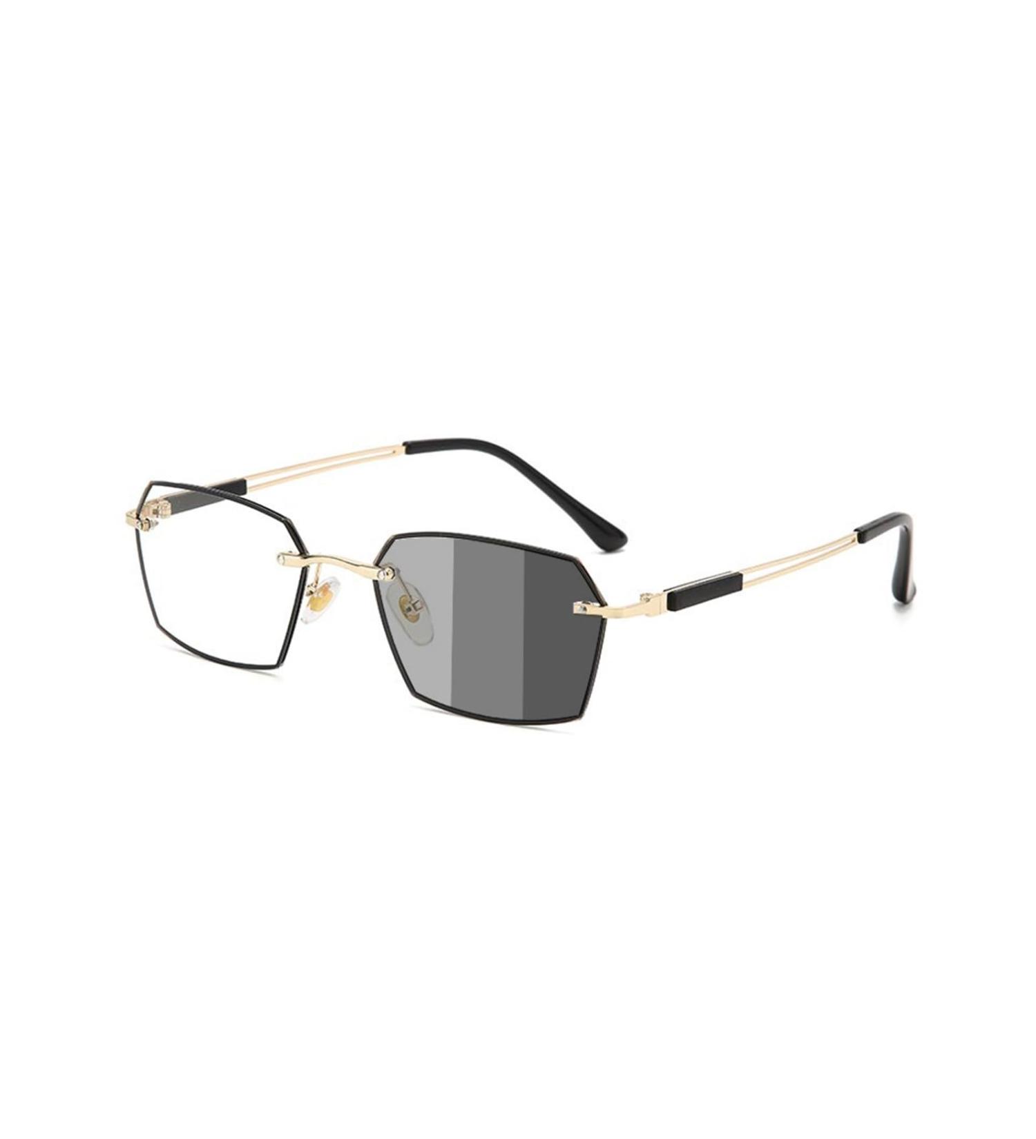 Buy Fashion Polygon Metal Reading Glasses for Men - Photochromic Blue Light Blocking & Anti-UV Sunglasses (Gold Size 2.0x) | International Shipping Available - Buy Online on GoSupps.com