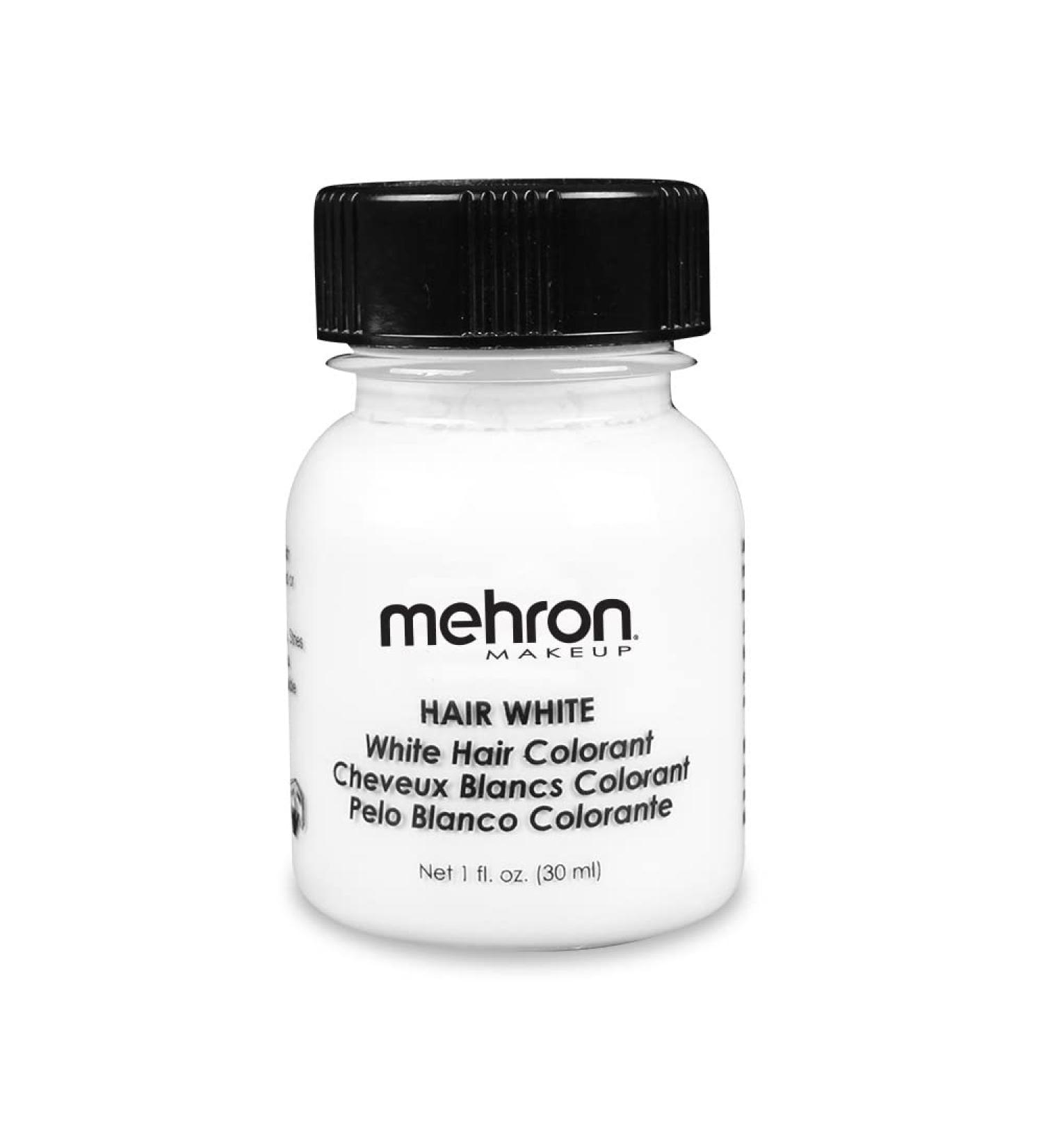 Mehron Makeup Hair White with Brush (1 oz) - Professional Grade Formula - Buy Online on GoSupps.com