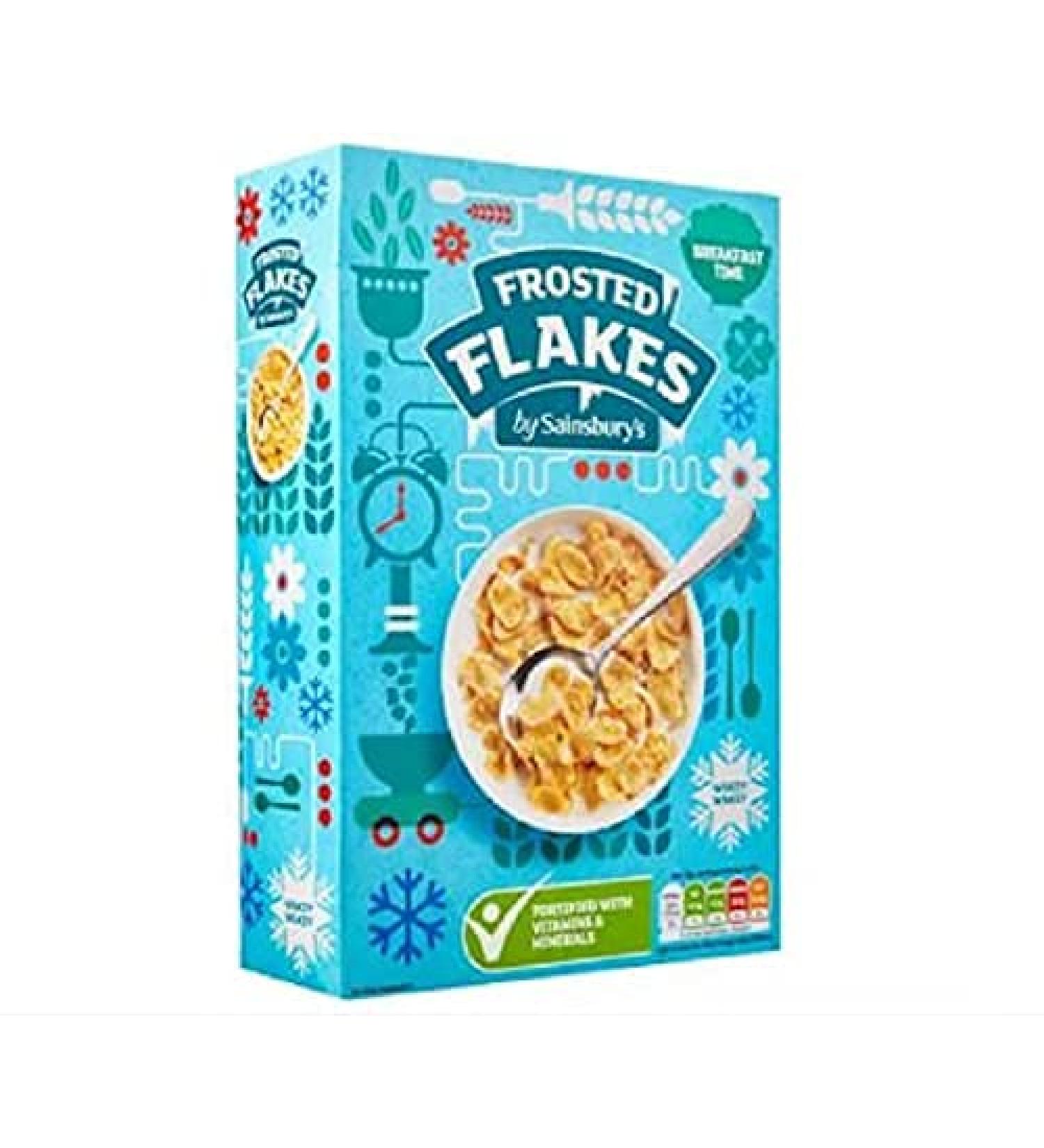Sainsbury's Frosted Cornflakes 500g Crunchy Sweetened Cornflakes fortified with vitamins and iron. - Buy Online on GoSupps.com