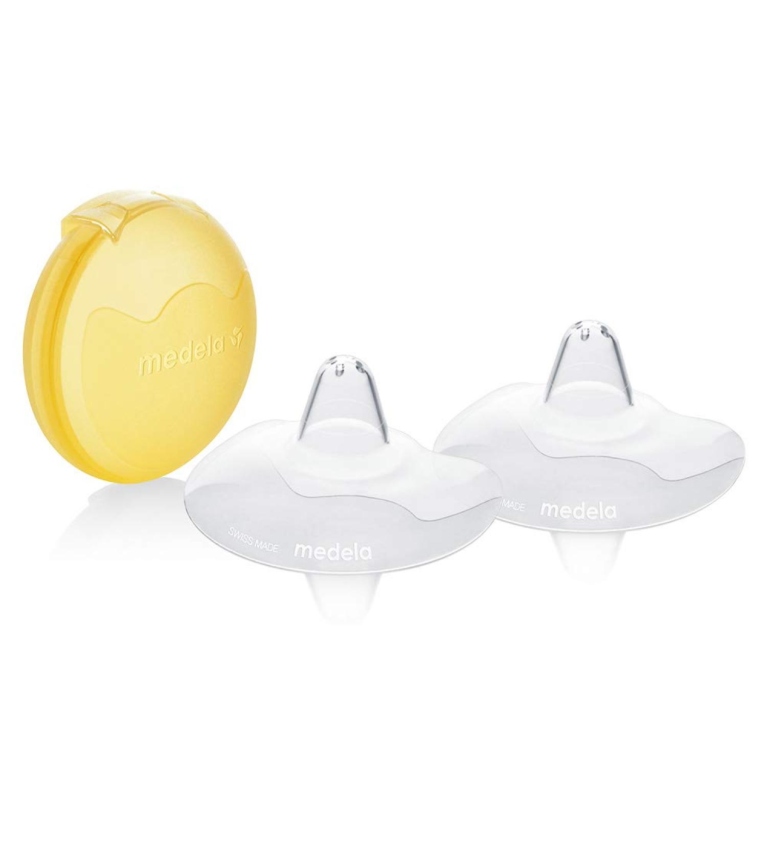 Medela Contact Nipple Shields BPA-Free Ultra-Thin Silicone 20mm Medium Includes 2 Shields & Case for Breastfeeding Comfort - Buy Online on GoSupps.com