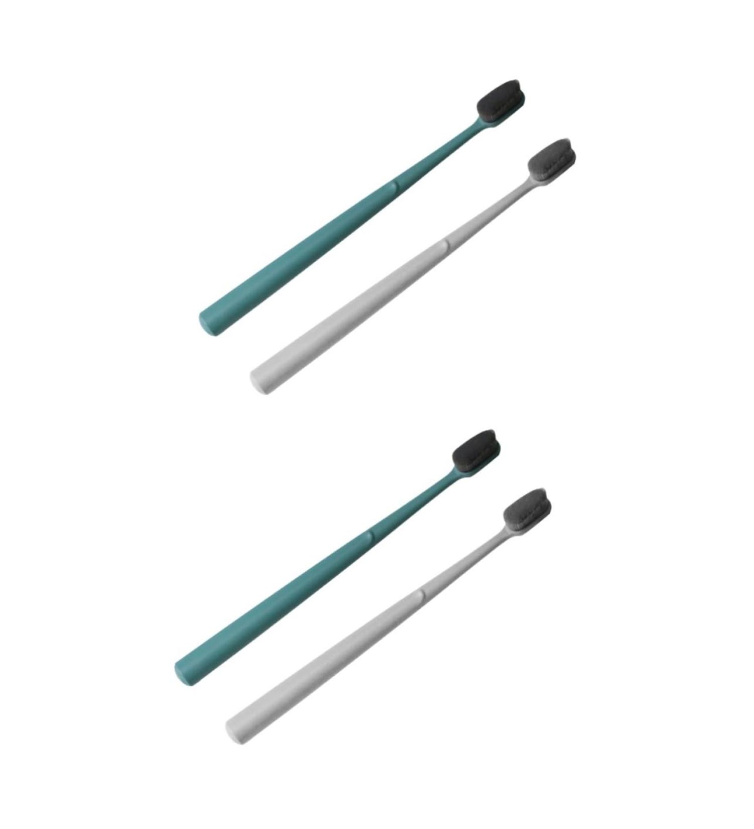 Partykindom Portable Soft Toothbrush Set - 4 Reusable Mouthwear Brushes for Adults with Bracket | Ideal Manual Oral Care - Buy Online on GoSupps.com