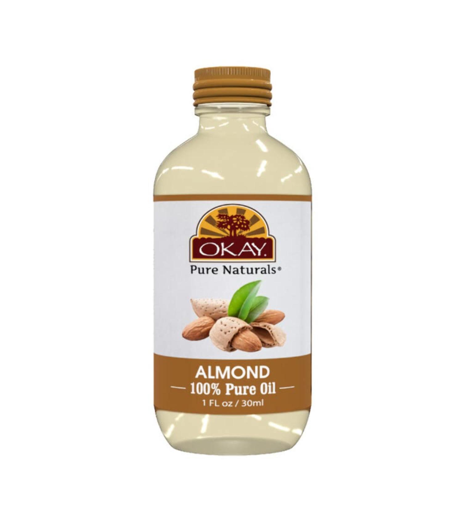 OKAY 100% PURE NATURALS ALMOND OIL 1oz/30ml