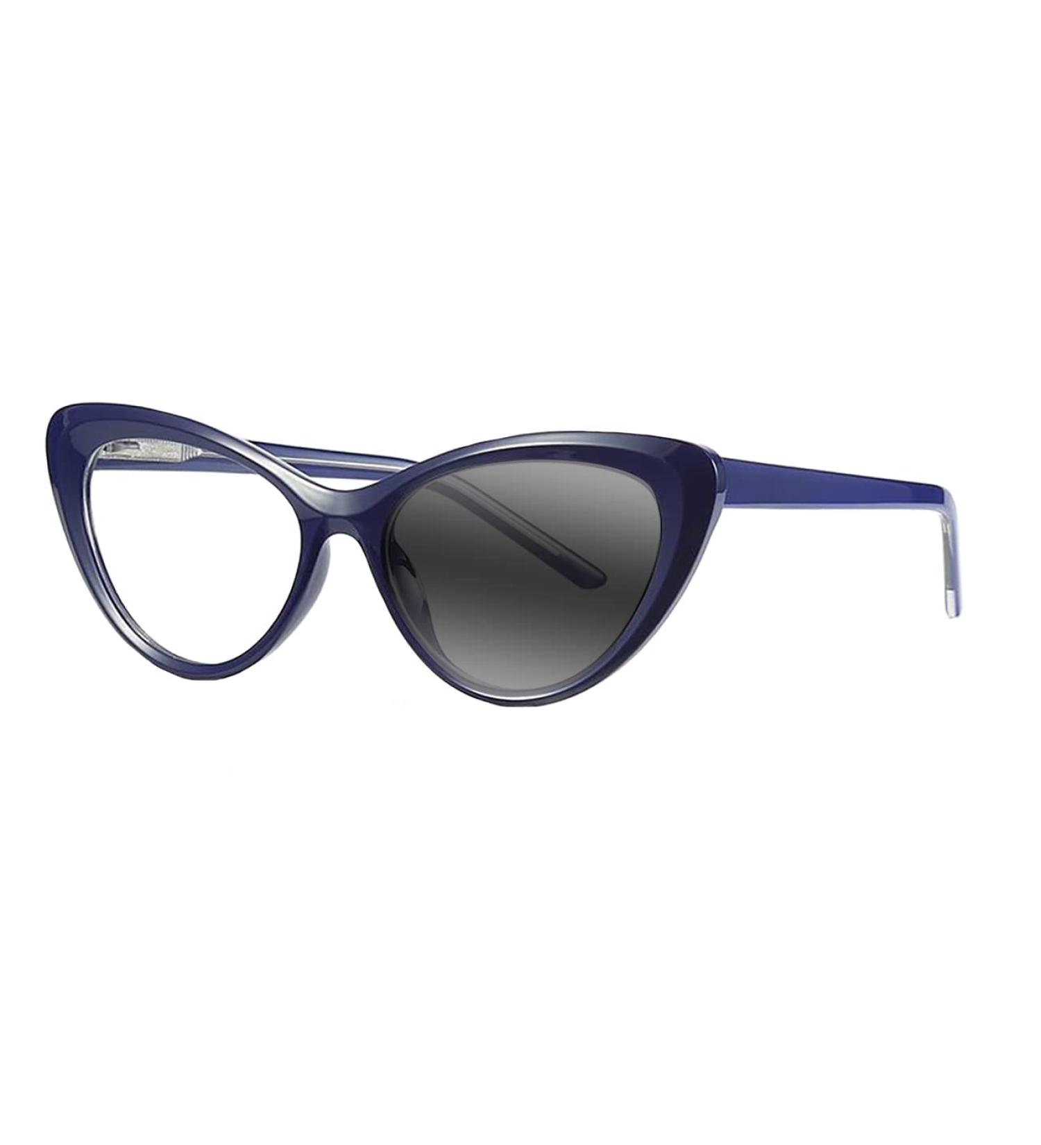 Women's Cat Eye Multifocal Progressive Glasses UV400 Transition Photochromic Lens +1.0 to +3.0 Blue 2.5x With Spring Hinges - Buy Online on GoSupps.com